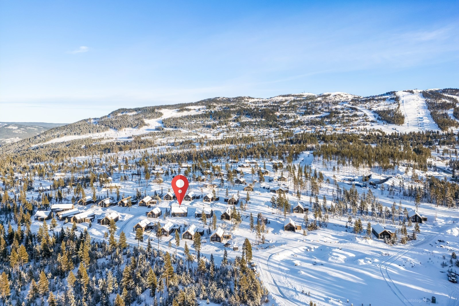 Alpinbakken er en kort gåtur unna eller 3 minutters kjøretur. Galleribilde