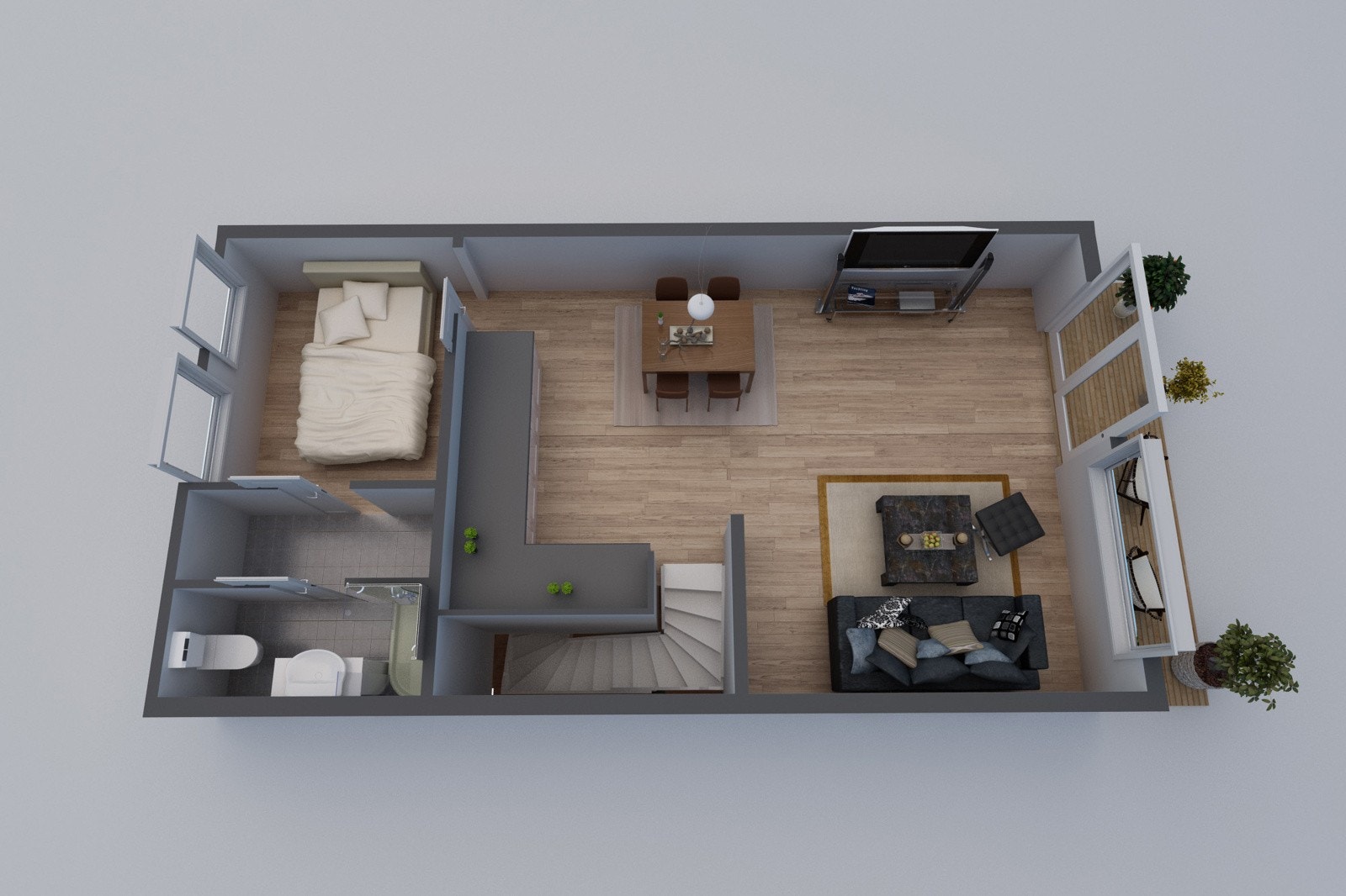 Plantegning 2. etg. (Vær obs på at denne er speilvendt ifht. leiligheten som selges) Galleribilde