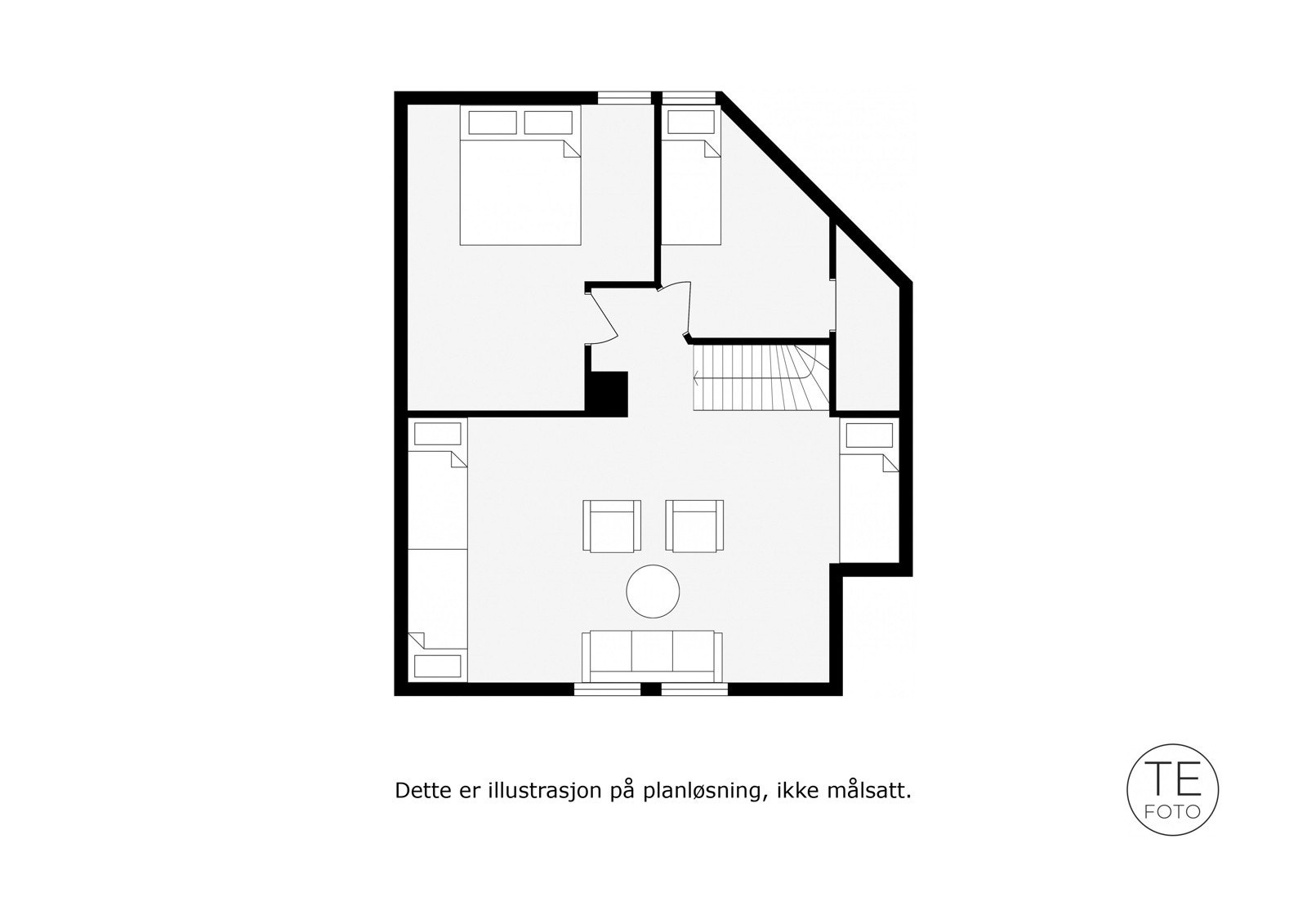 Plantegning loftsetasjen. Galleribilde