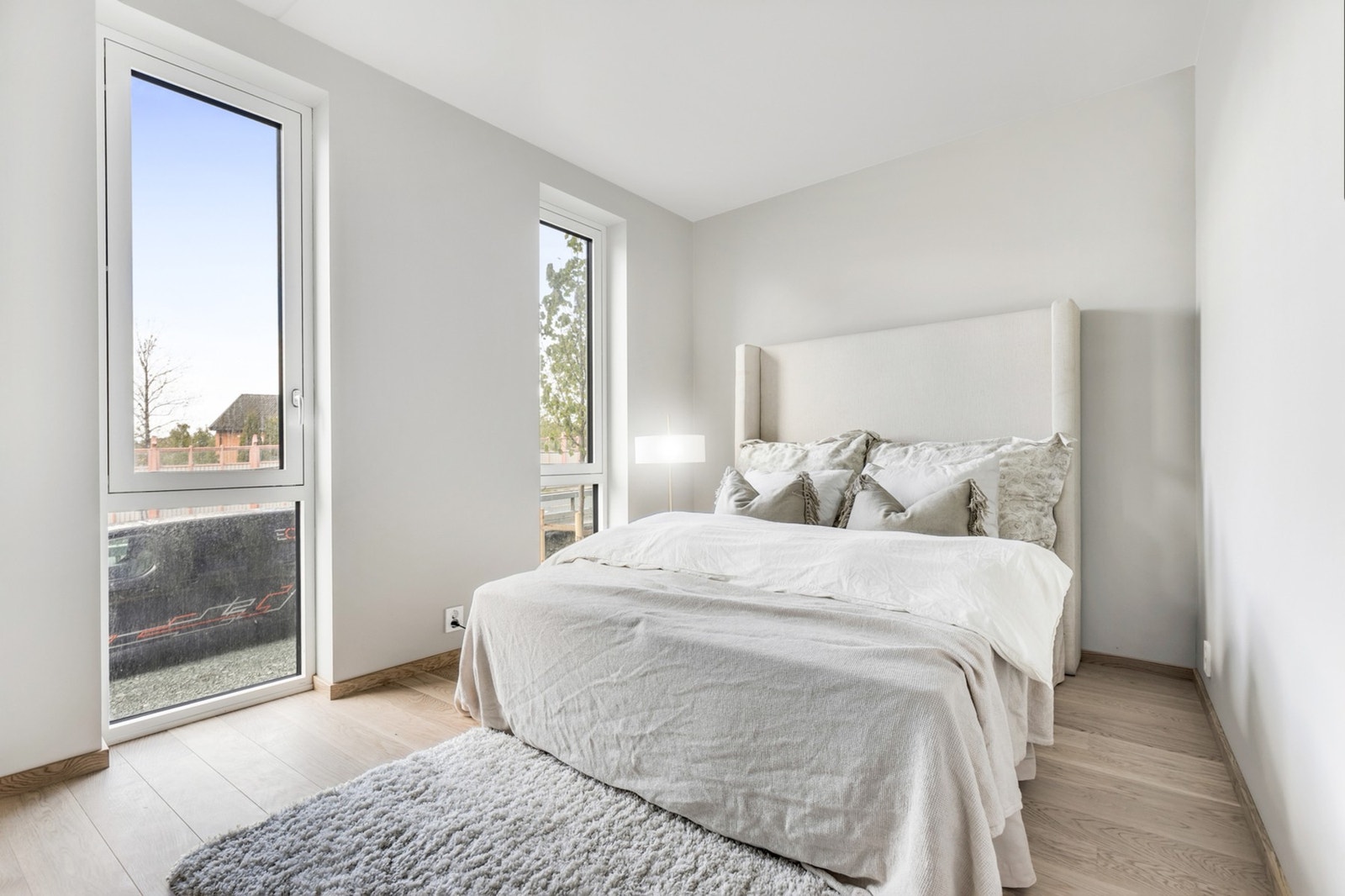 Leiligheten har tre soverom av god størrelse. Bildet tatt fra en annen leilighet i prosjektet Galleribilde