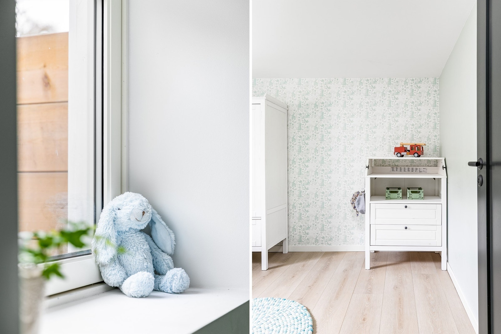 I underetasjen er alle overflater nye; både gulv, vegger og himlinger. Nye er også innerdørene - alle i helsort. Galleribilde