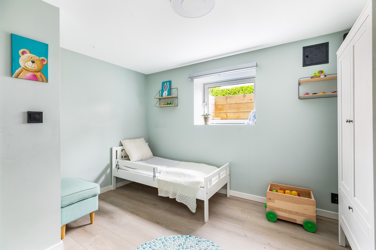 Fire soverom på én flate er spesielt praktisk når barna er små. Galleribilde