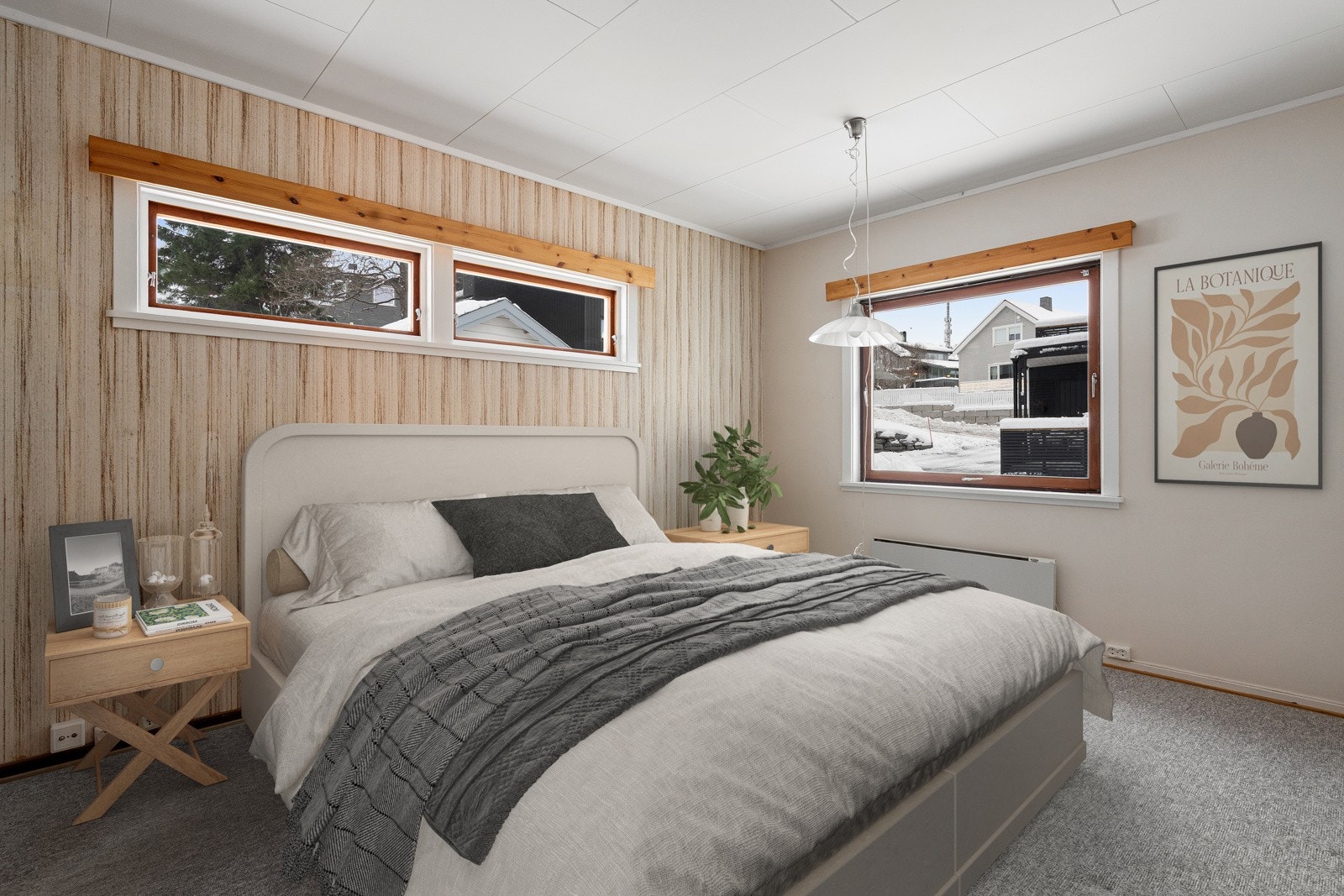 Soverom m. 3D-styling.