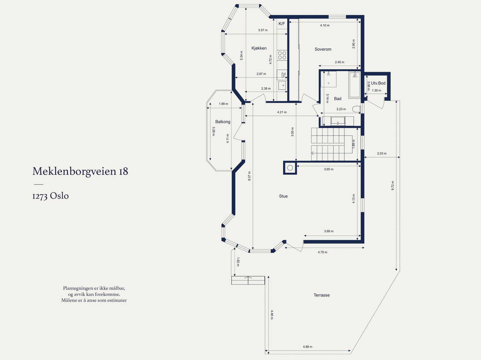 Plantegning hovedetasje (1. etasje). Galleribilde