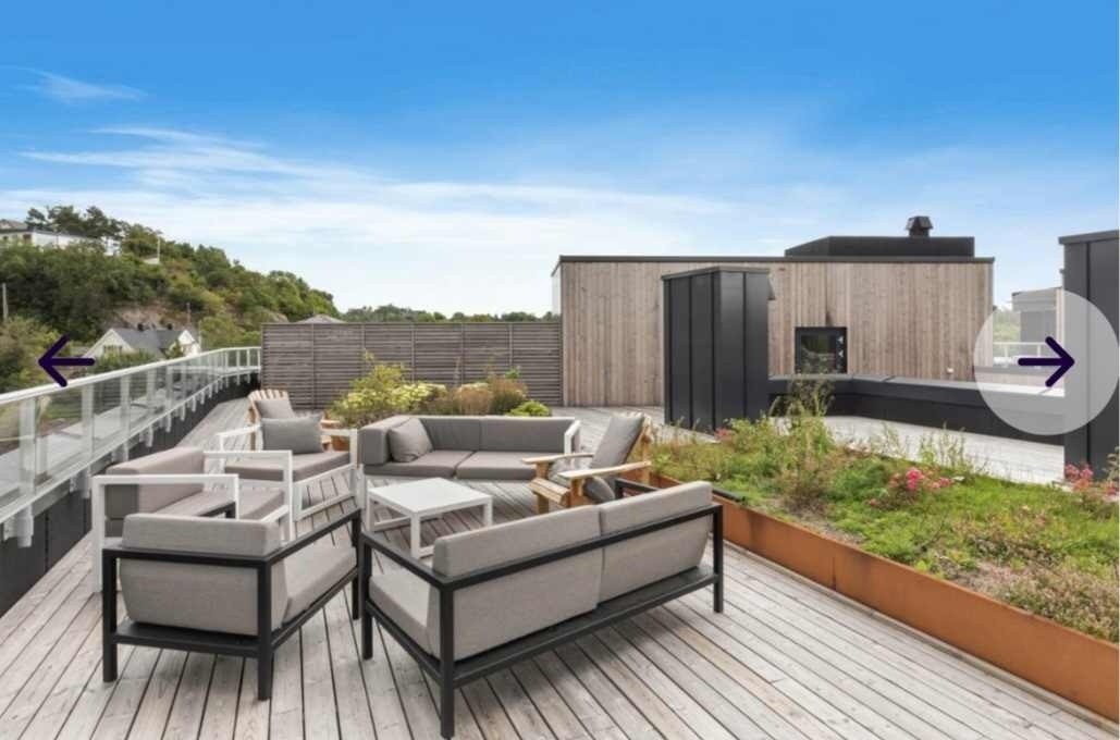 En av flere felles takterrasser. Galleribilde