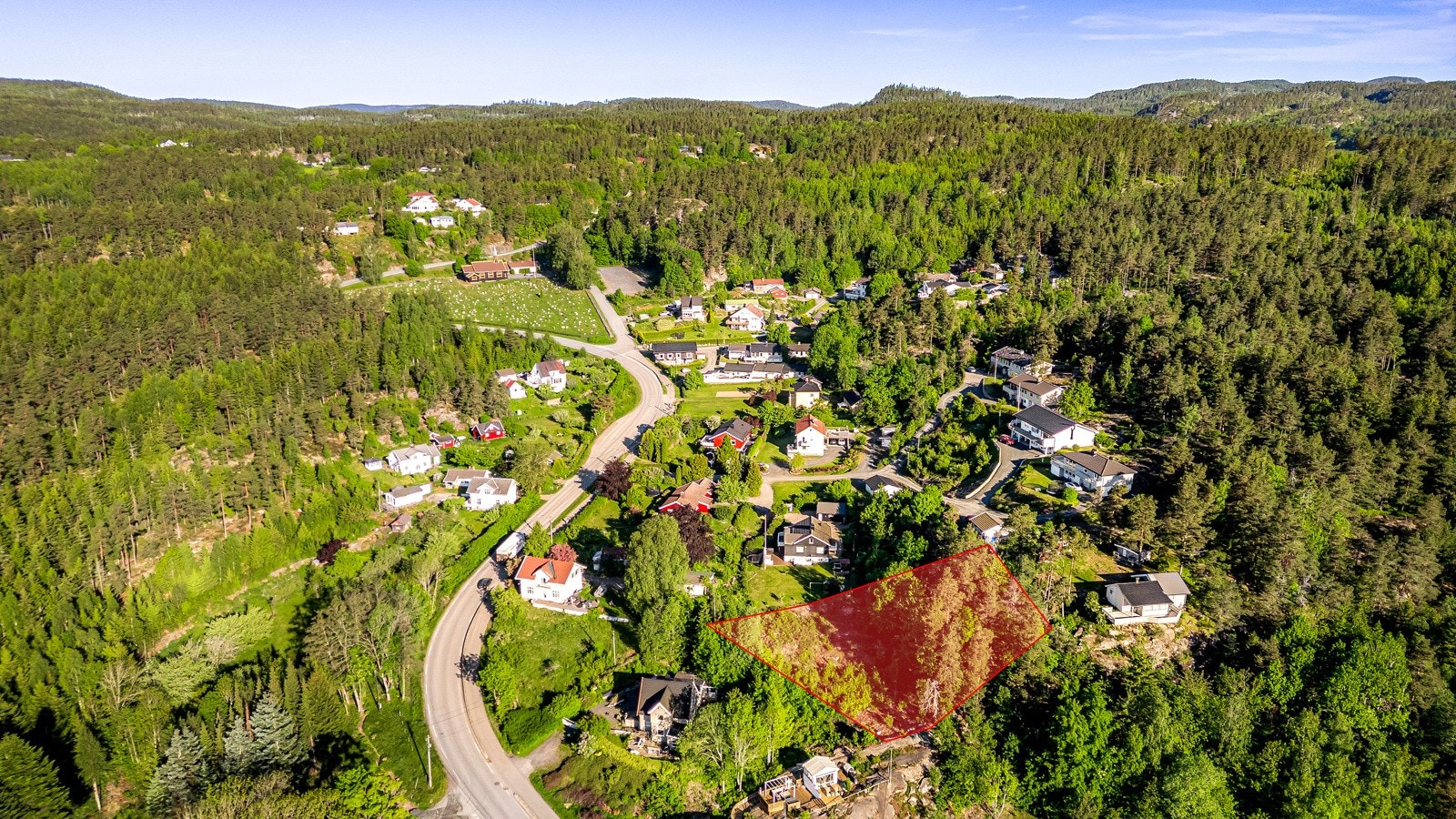 Tomten med ca. grenselinjer. Galleribilde