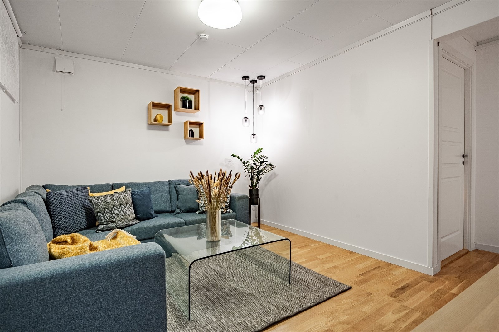 Det er god plass til stor sofagruppe med salongbord. Galleribilde