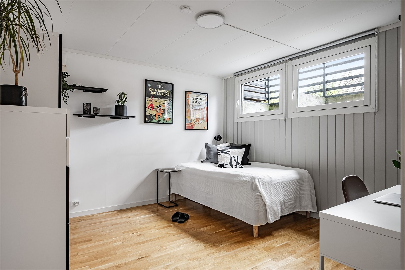 Soverom 4 i hoveddelen ligger i kjelleren og er et lyst rom av god størrelse. Galleribilde