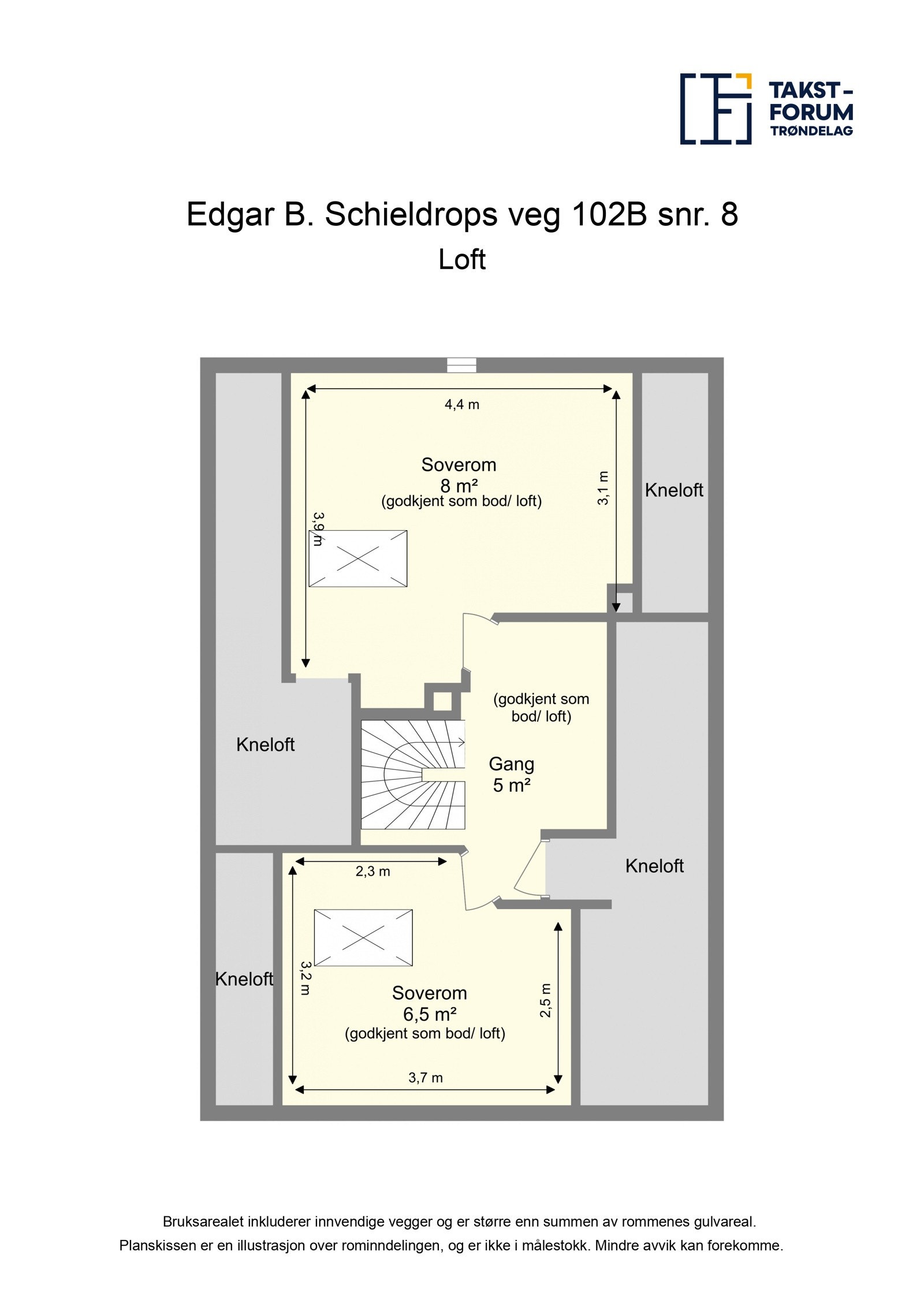 Planskisse loft. Galleribilde