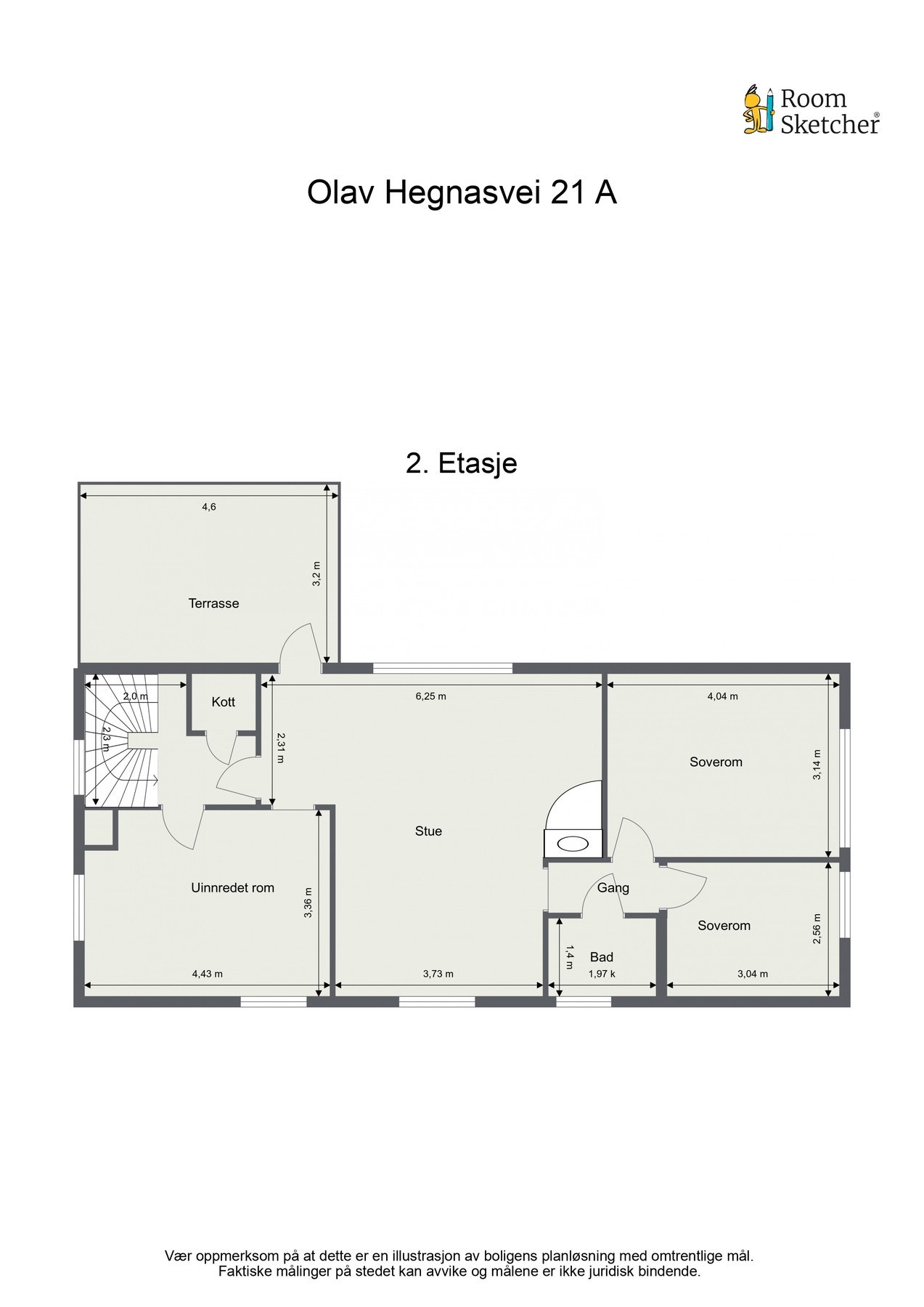 Plantegning andre etasje. Galleribilde