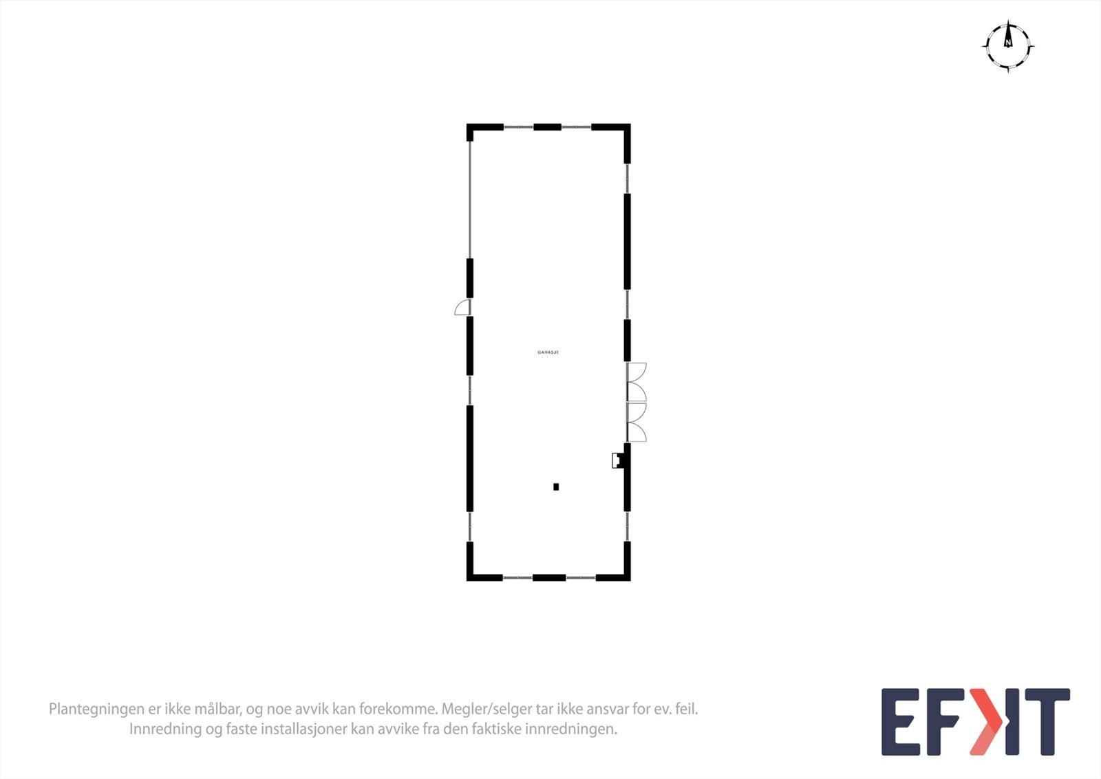 Verkstedet/garasjen har porter på hver langside. Galleribilde