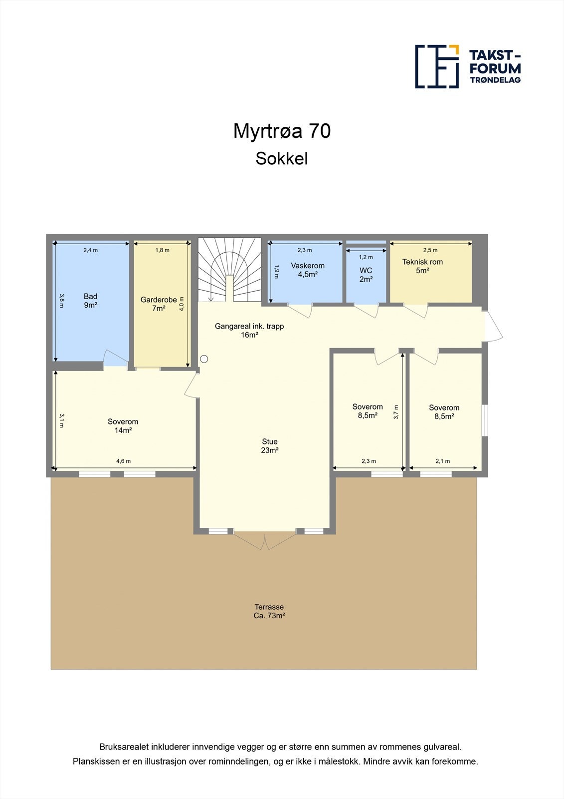 Planskisse sokkeletasje Galleribilde