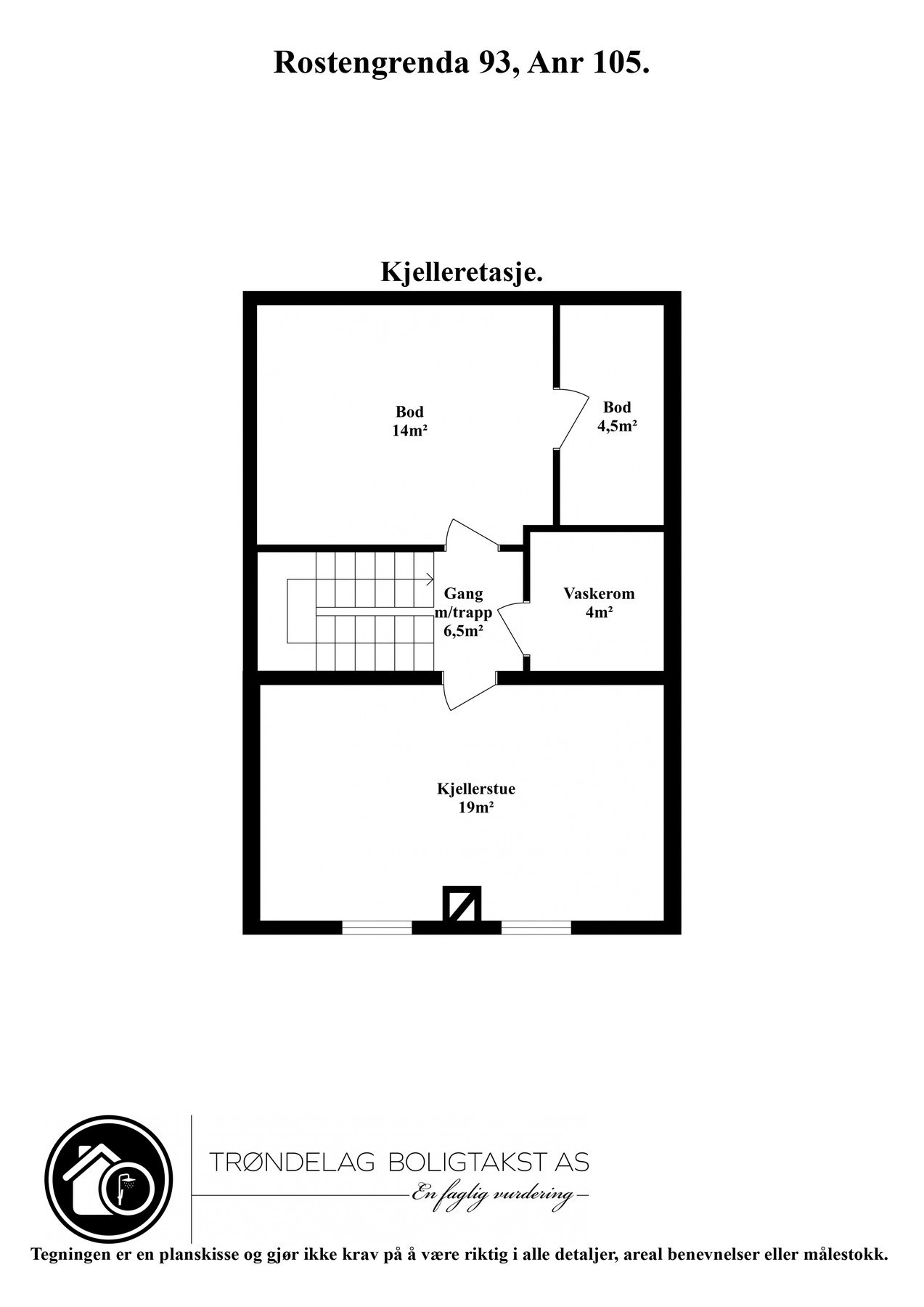 Planskisse kjeller. Galleribilde