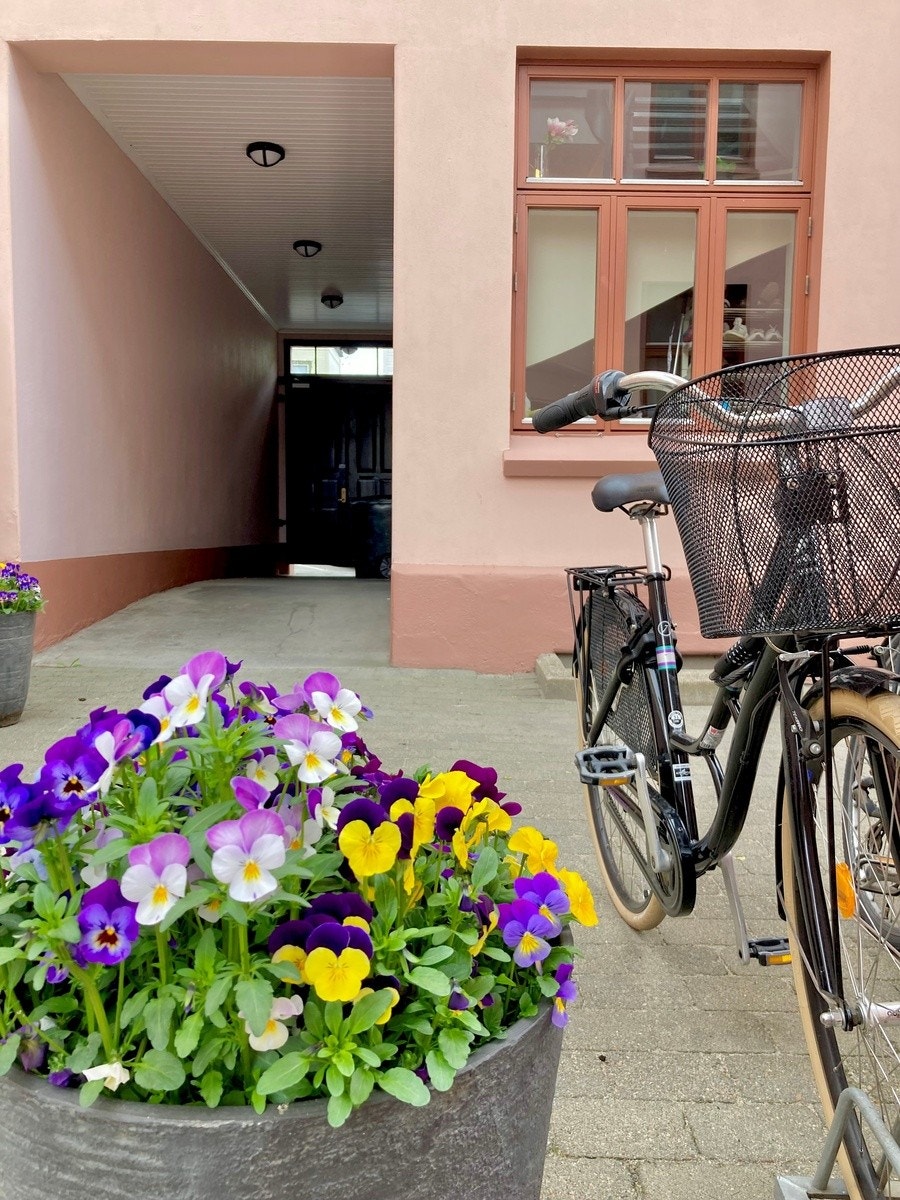 Gårdsrom med sykkelparkering Galleribilde