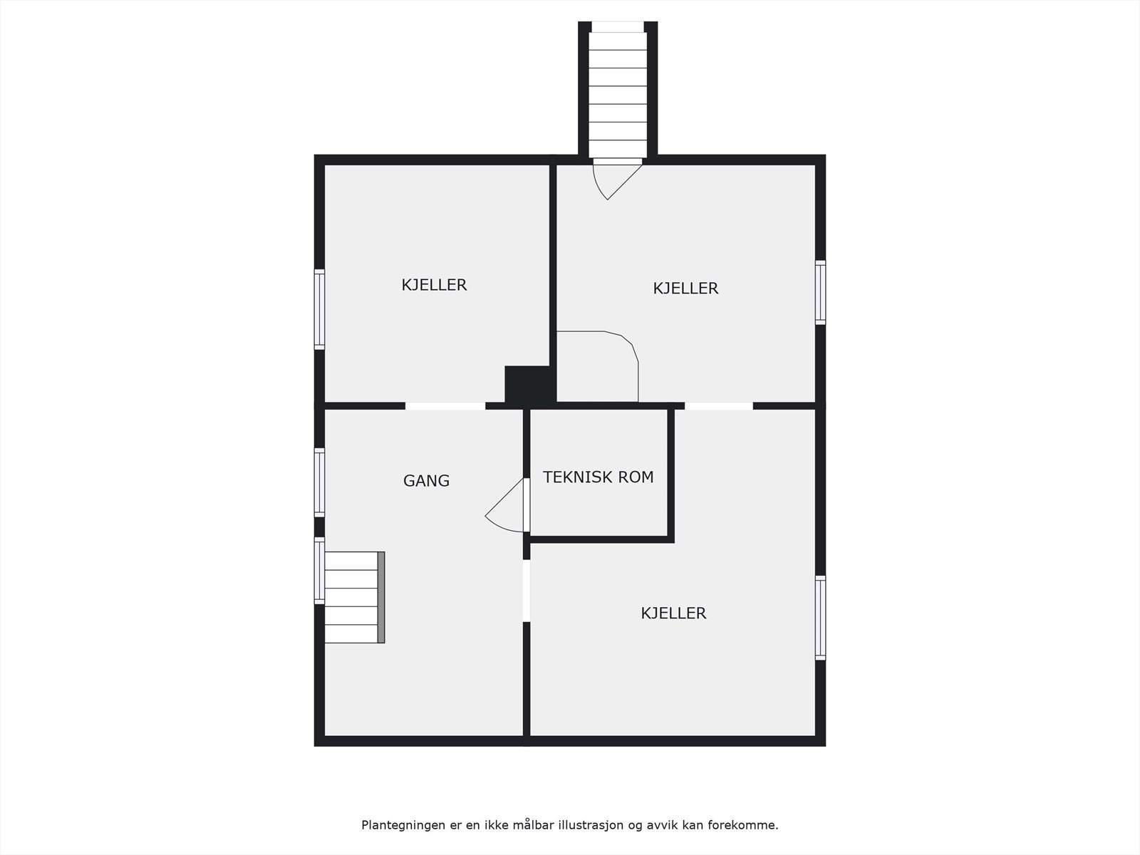 Plantegning kjeller. Galleribilde