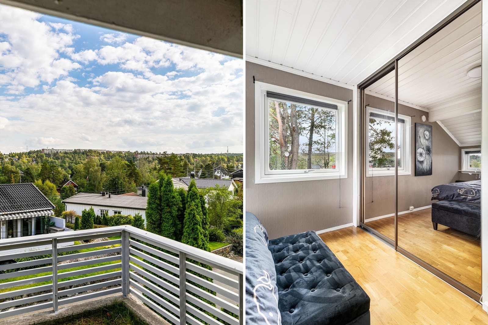 Skyvedørsgarderoben er om lag én meter dyp og nesten 2,5 meter bred. Galleribilde