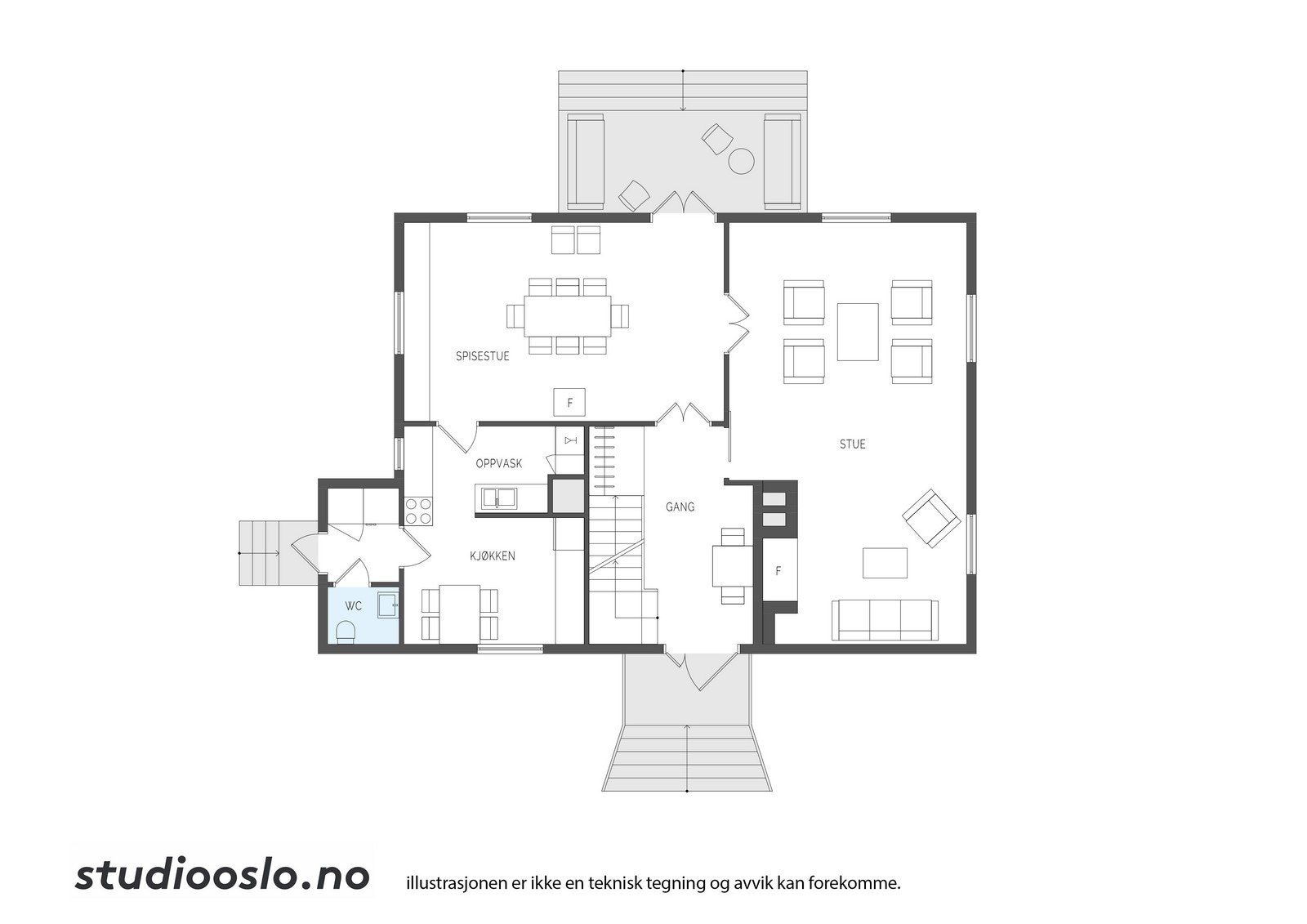 Plantegning 1 etg. Galleribilde