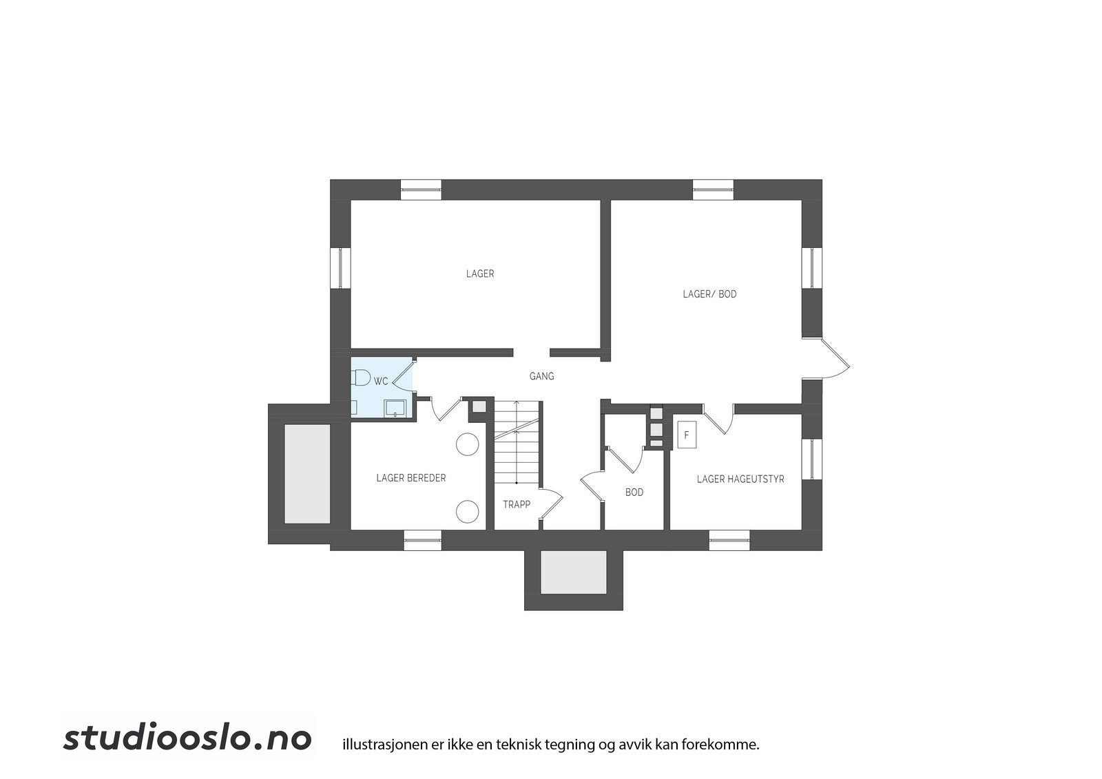 Plantegning kjeller Galleribilde