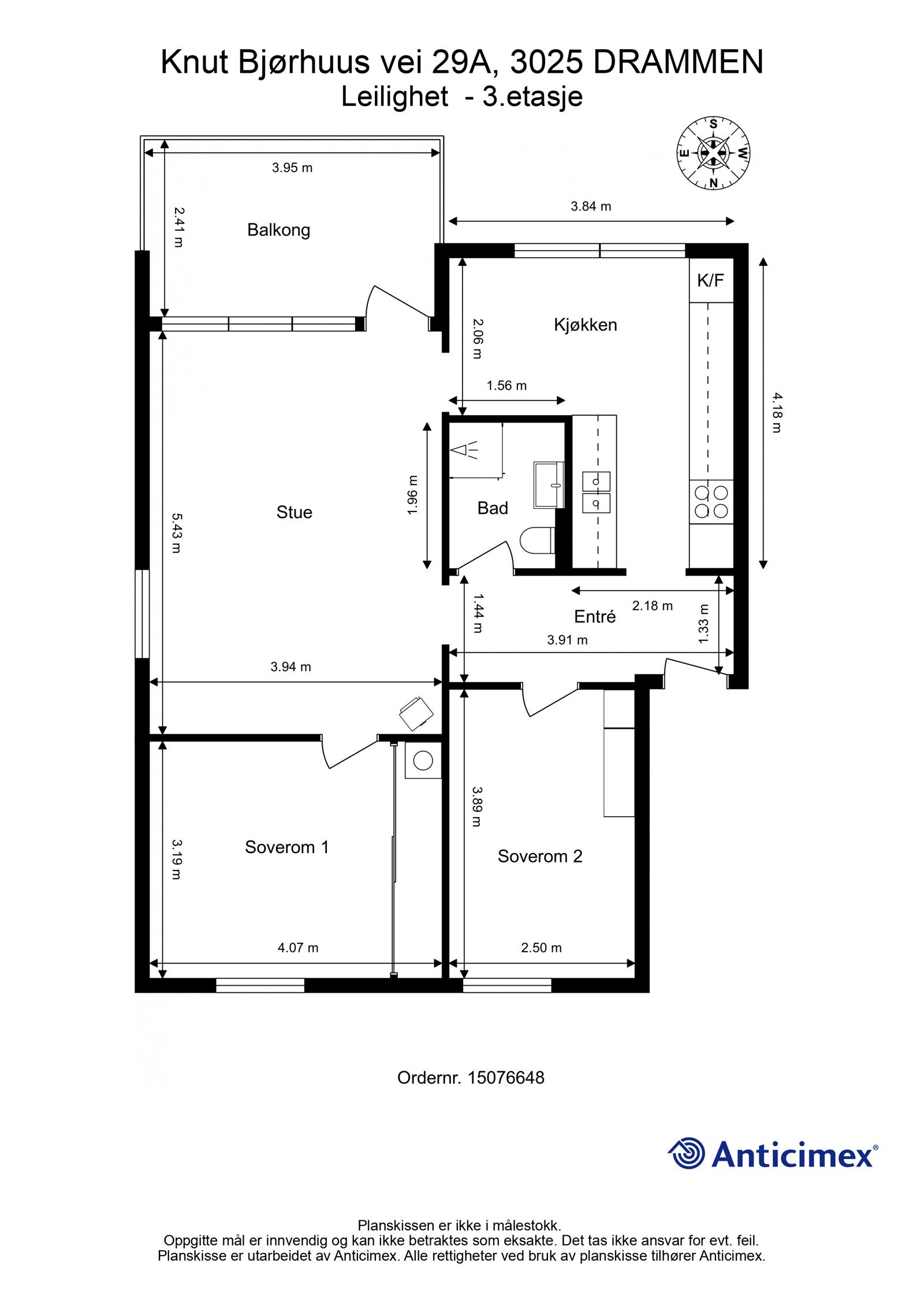 Målsatt plantegning Galleribilde