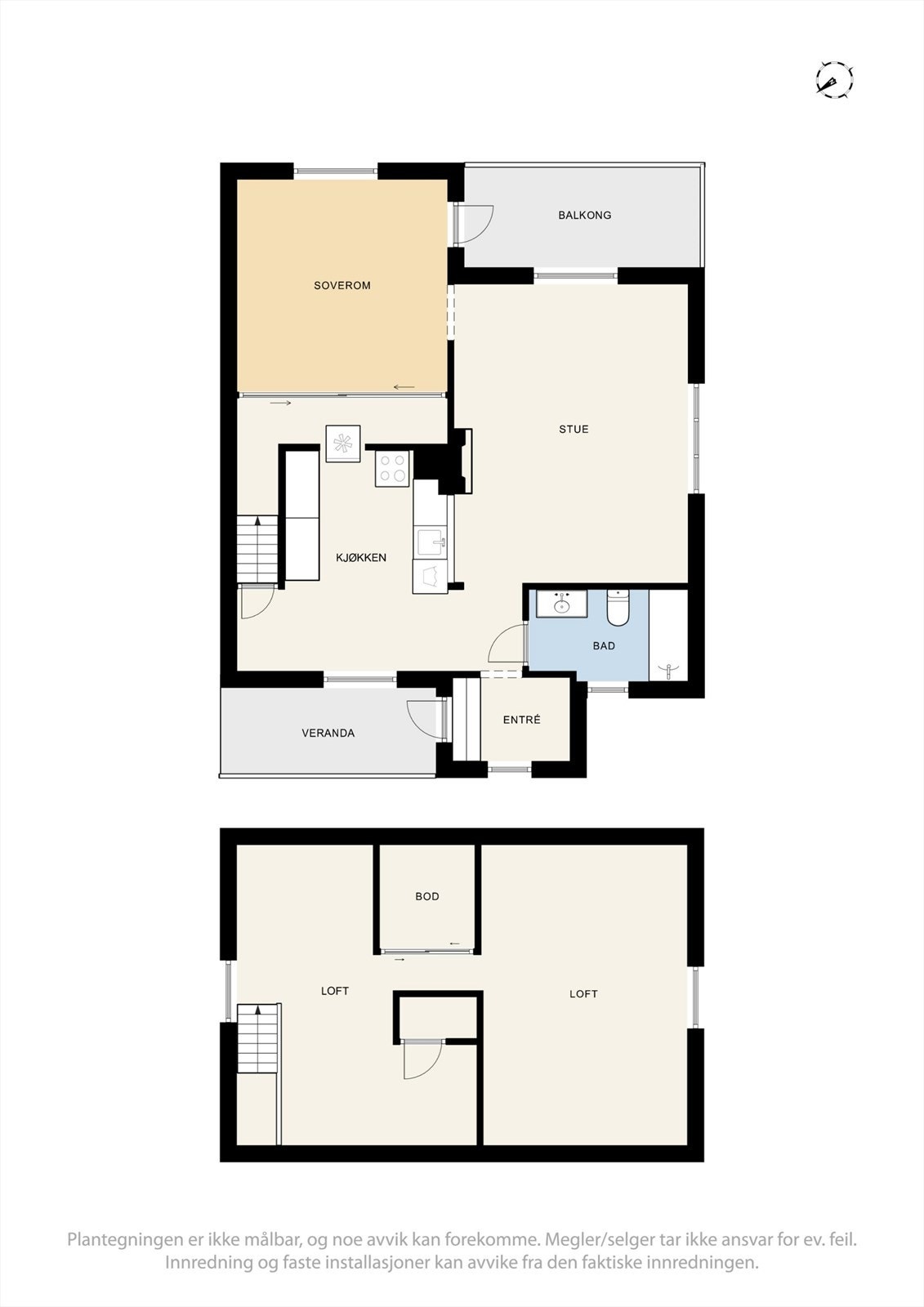 Plantegninger 1. og 2. etasje. Galleribilde