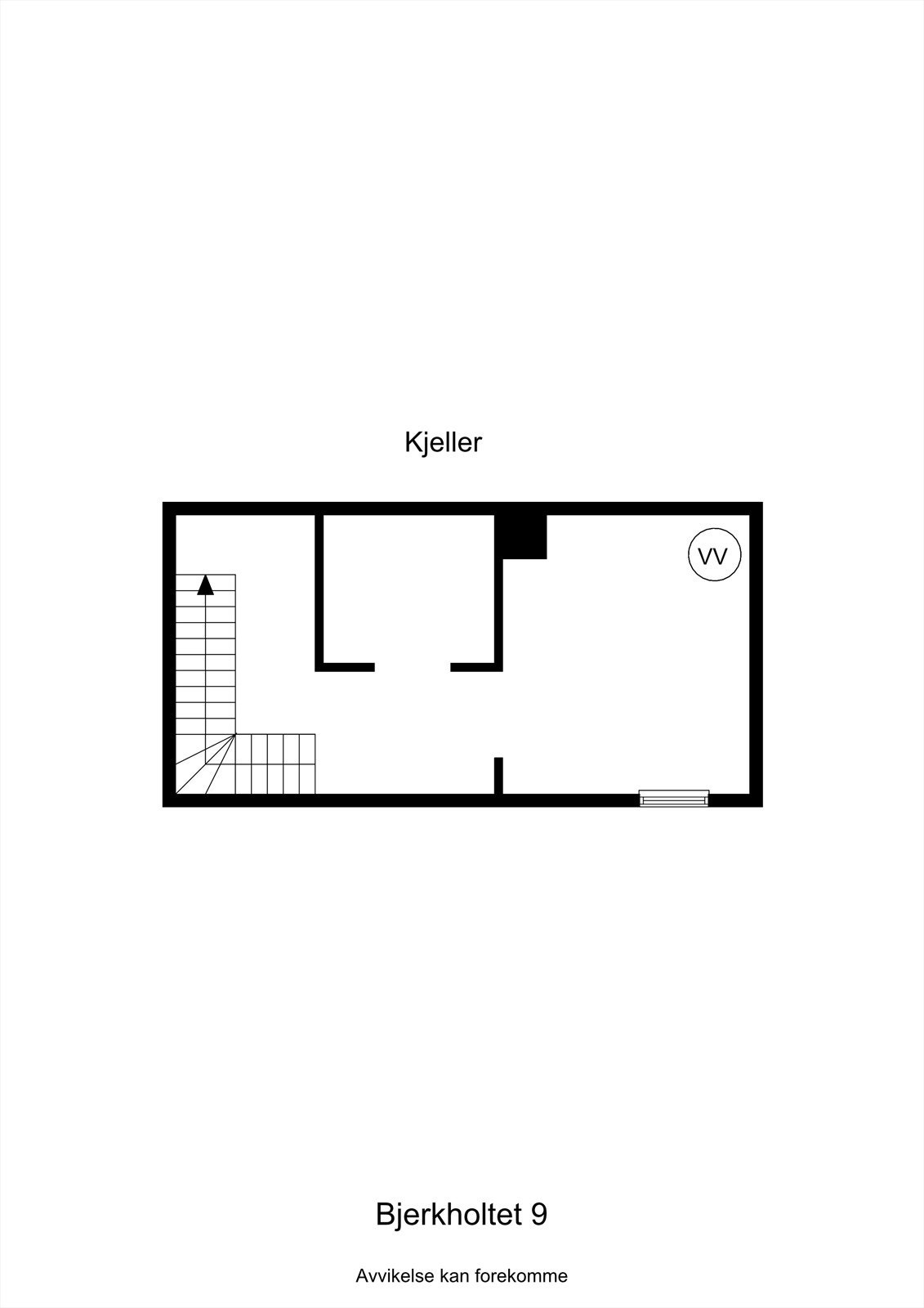 Planskisse kjeller. Her er det muligheter for både lagring og andre tilpasninger etter behov. Galleribilde