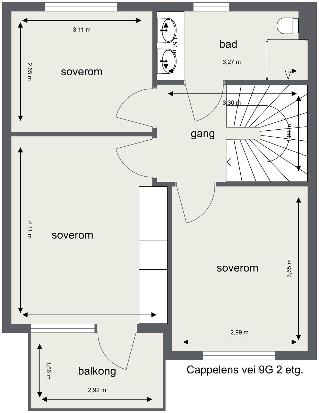 Plantegning 2. etasje Galleribilde