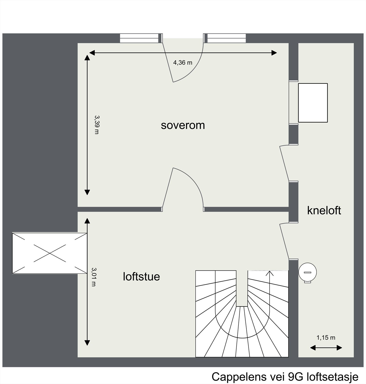 Plantegning loft Galleribilde