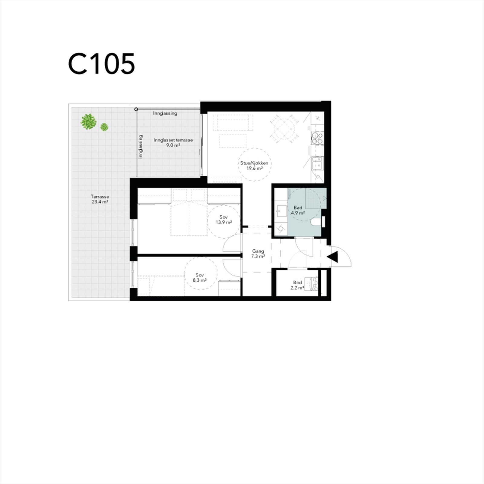 Plantegning fra opprinnelig salg. Galleribilde