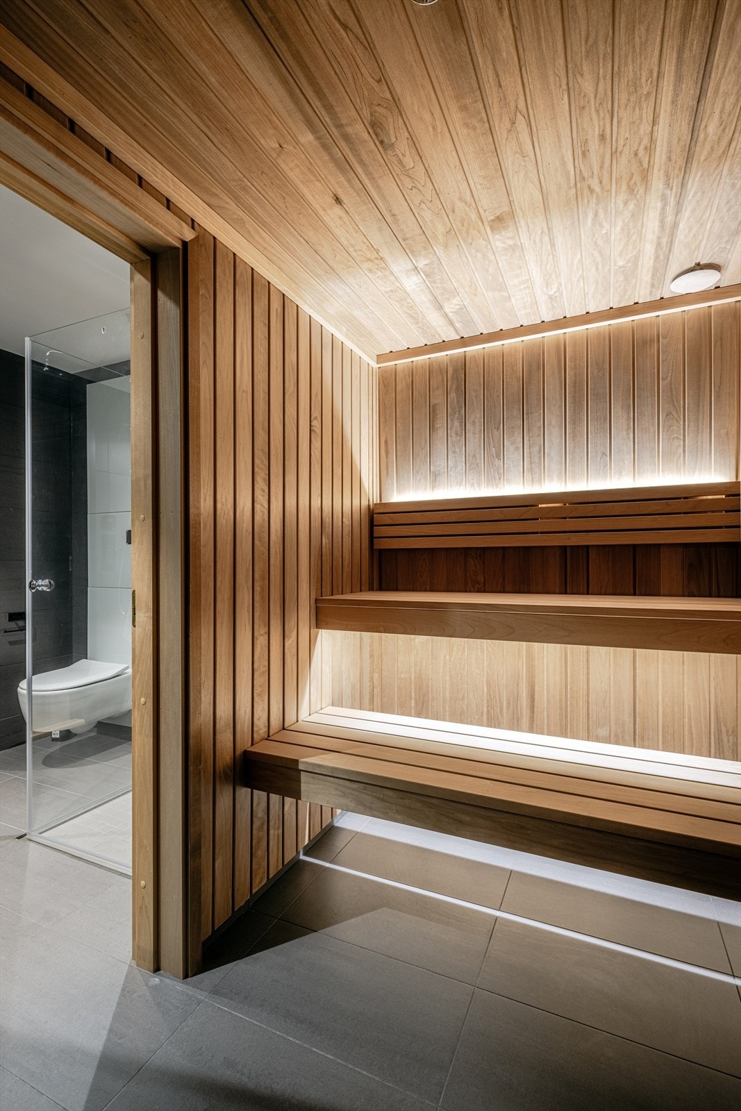 Badstue for deilig avkobling etter en dag i bakken Galleribilde