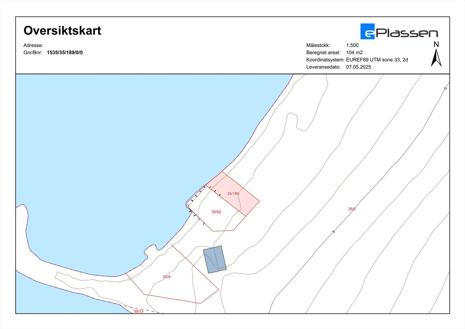 Kart gnr/bnr 35/189 Galleribilde