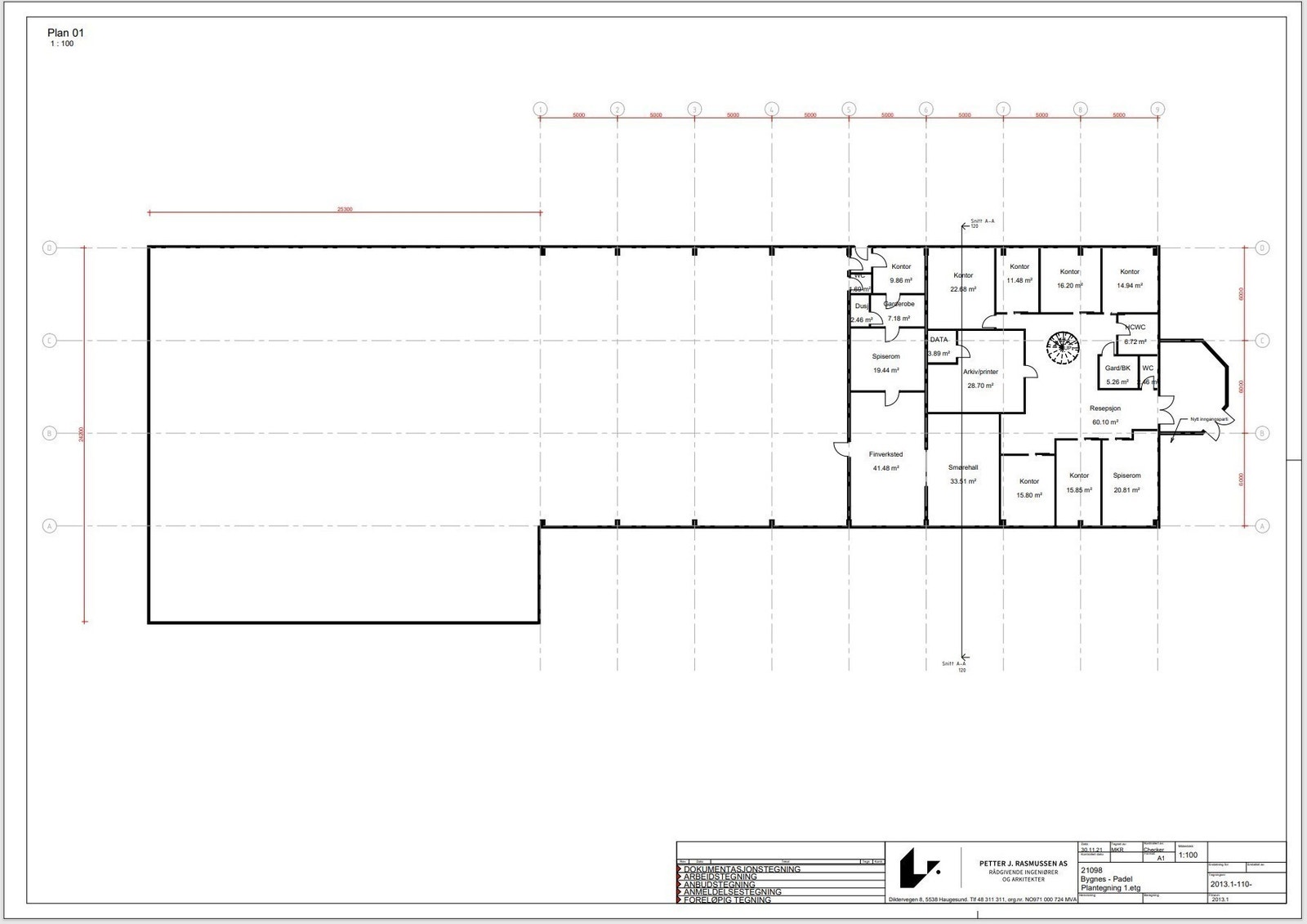 Plantegning 1.etg. Galleribilde