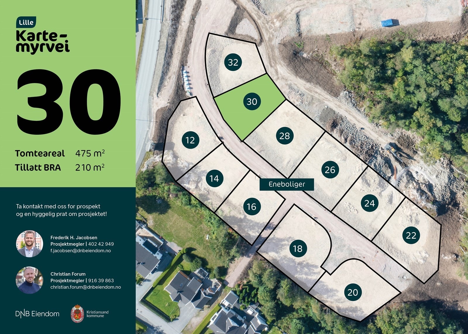 Lille Kartemyrvei 30 - tomt 26 og 28 er også ledige og vil legges ut for salg snarlig Galleribilde