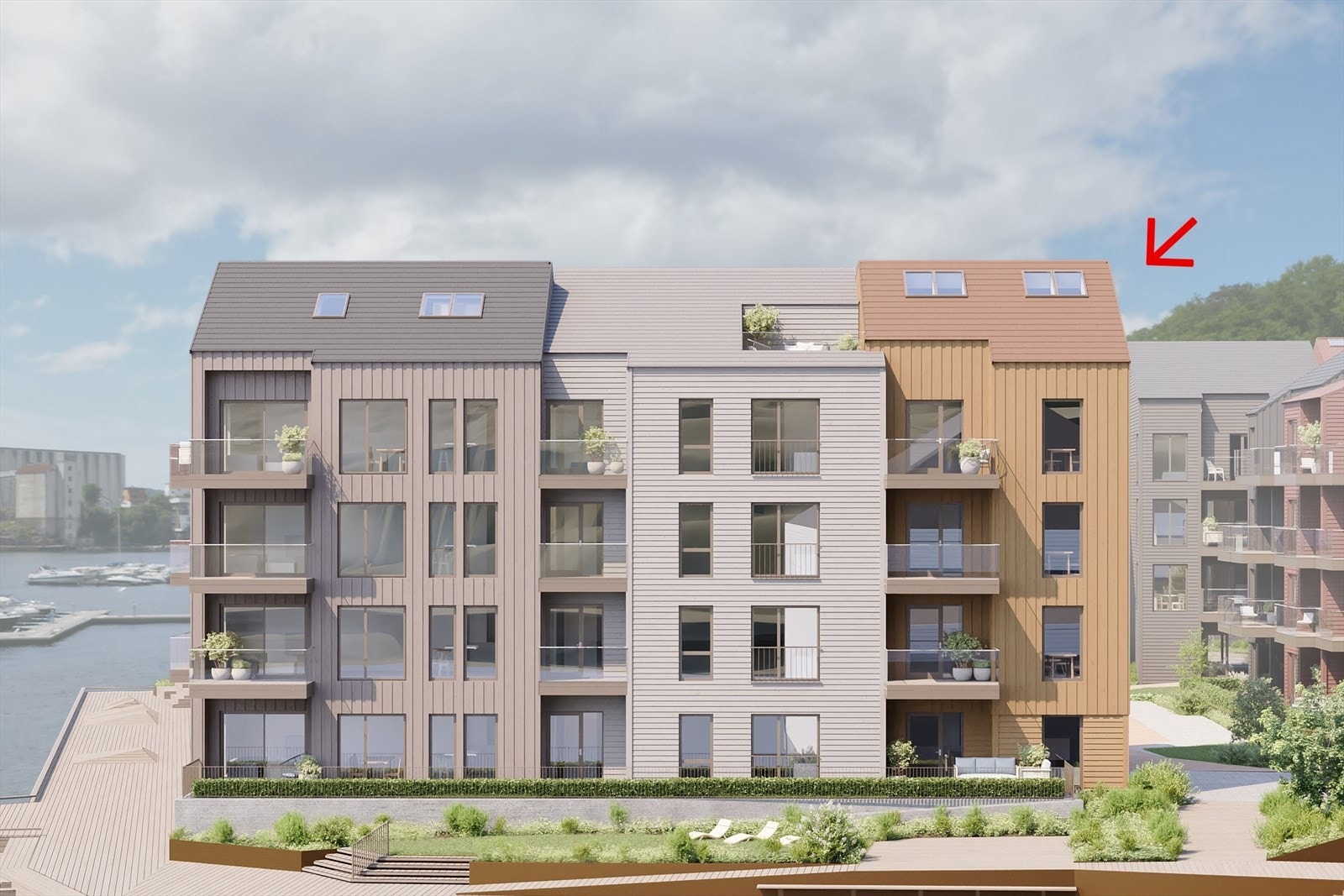 Leiligheten har en balkong med flott morgensol, og en takterrasse med vakker kveldssol - En leilighet med svært gode solforhold! Galleribilde