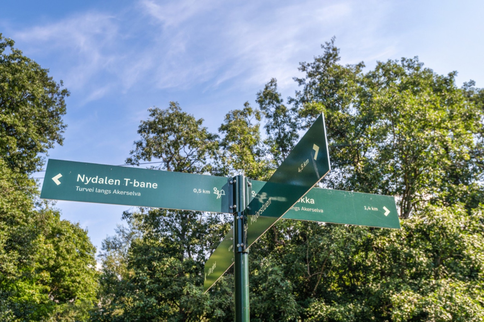 Turstien langs elva tar deg ned til byen, og helt opp til Maridalen. Galleribilde