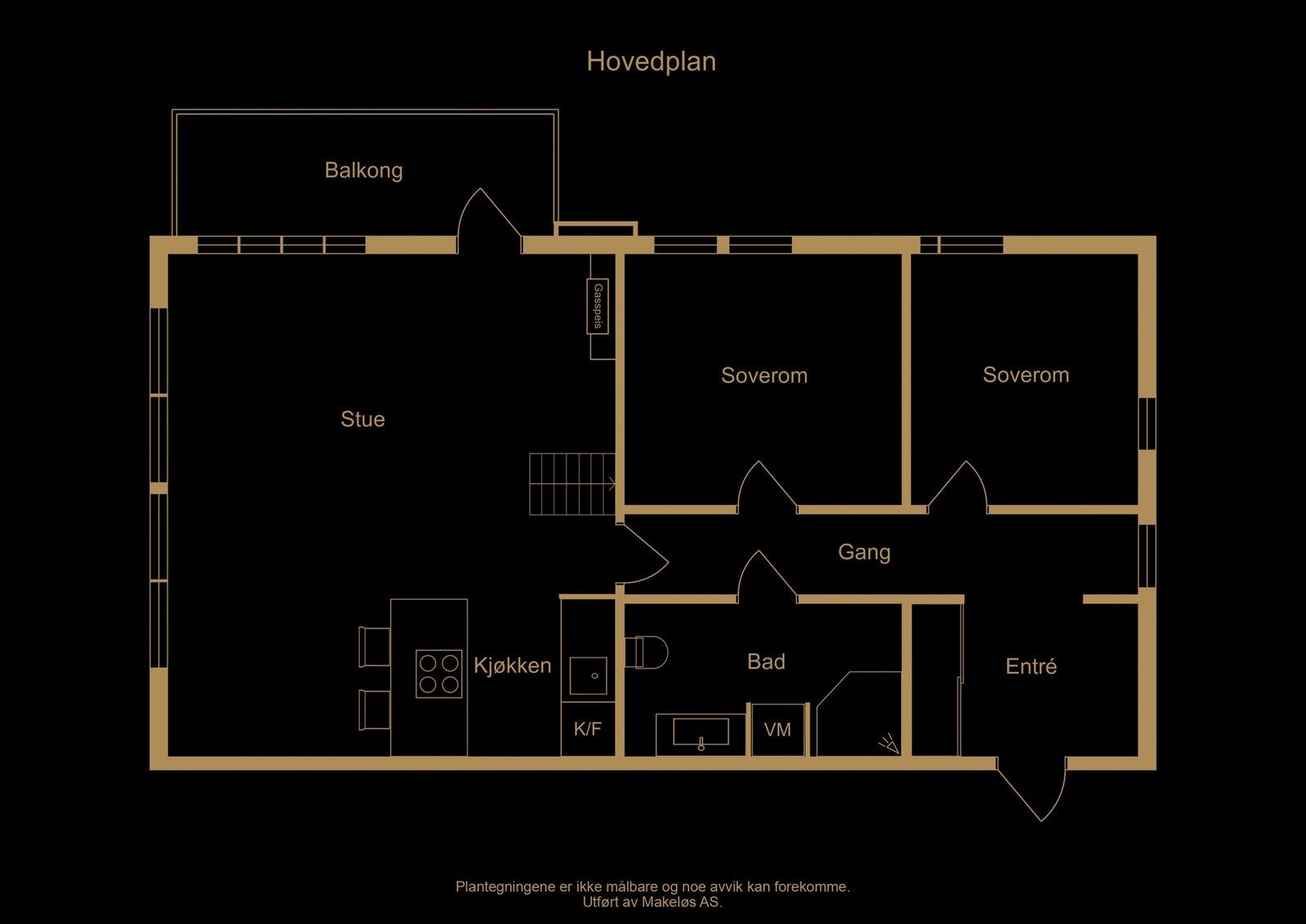 Plantegning hovedetasje - illustrasjon, avvik kan forekomme Galleribilde