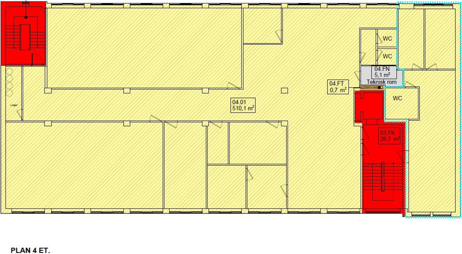 Leieobjekt 2 - 4.etg. 85 kvm Galleribilde