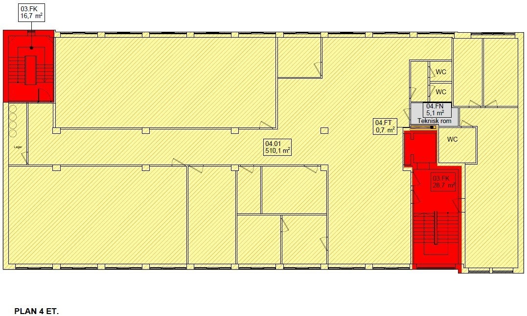 Leieobjekt 1. 4.etg. 585 kvm Galleribilde