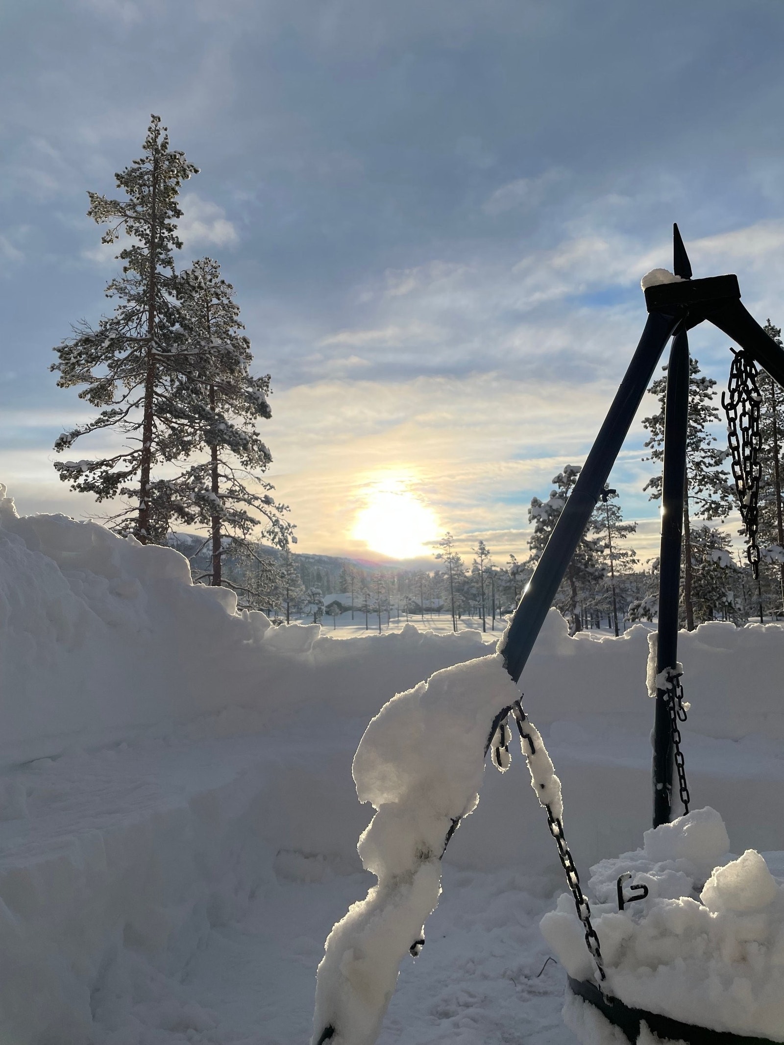 Bålpannekos utenfor hytten Galleribilde