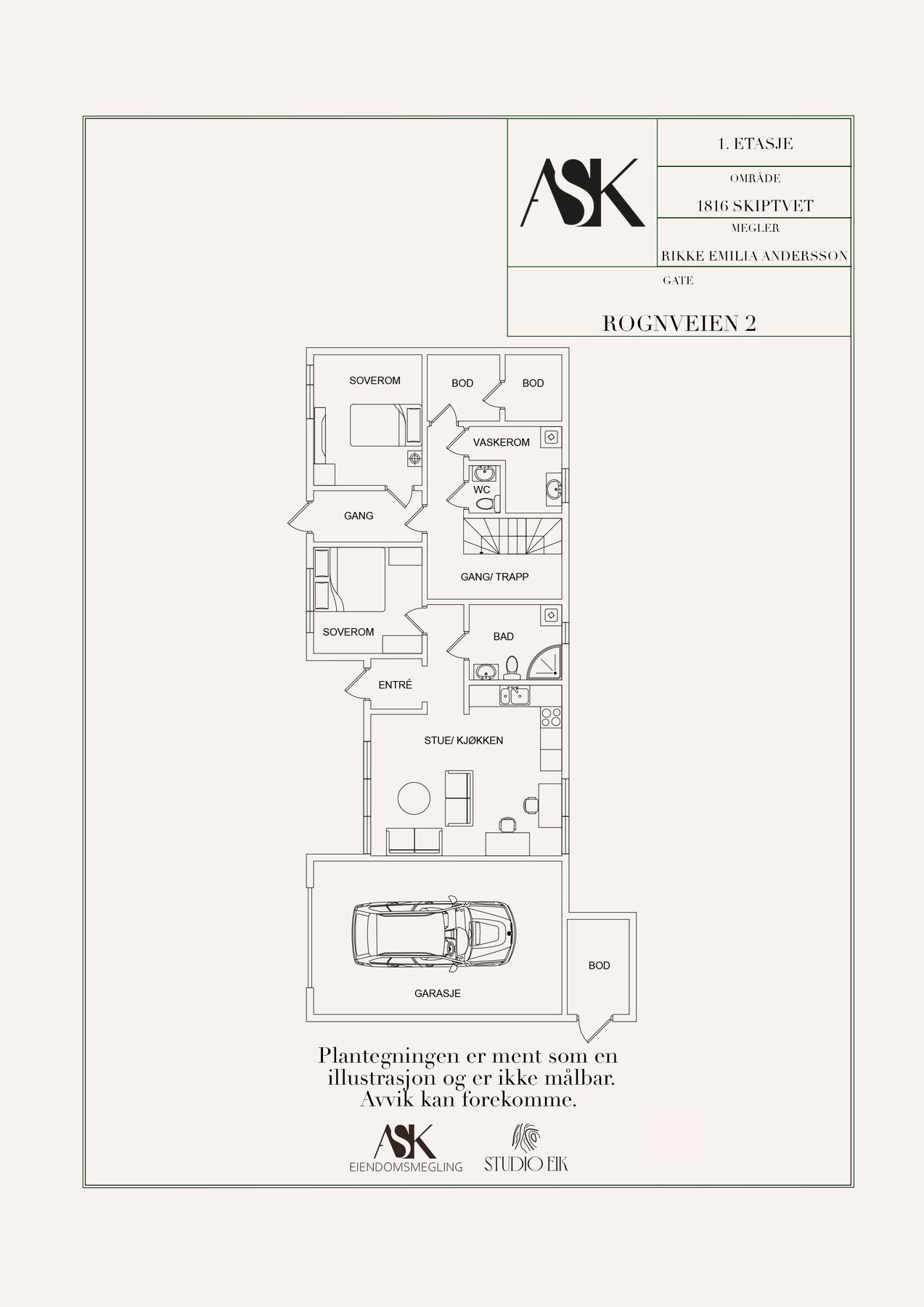 Plantegning av underetasjen for å gi en god oversikt Galleribilde