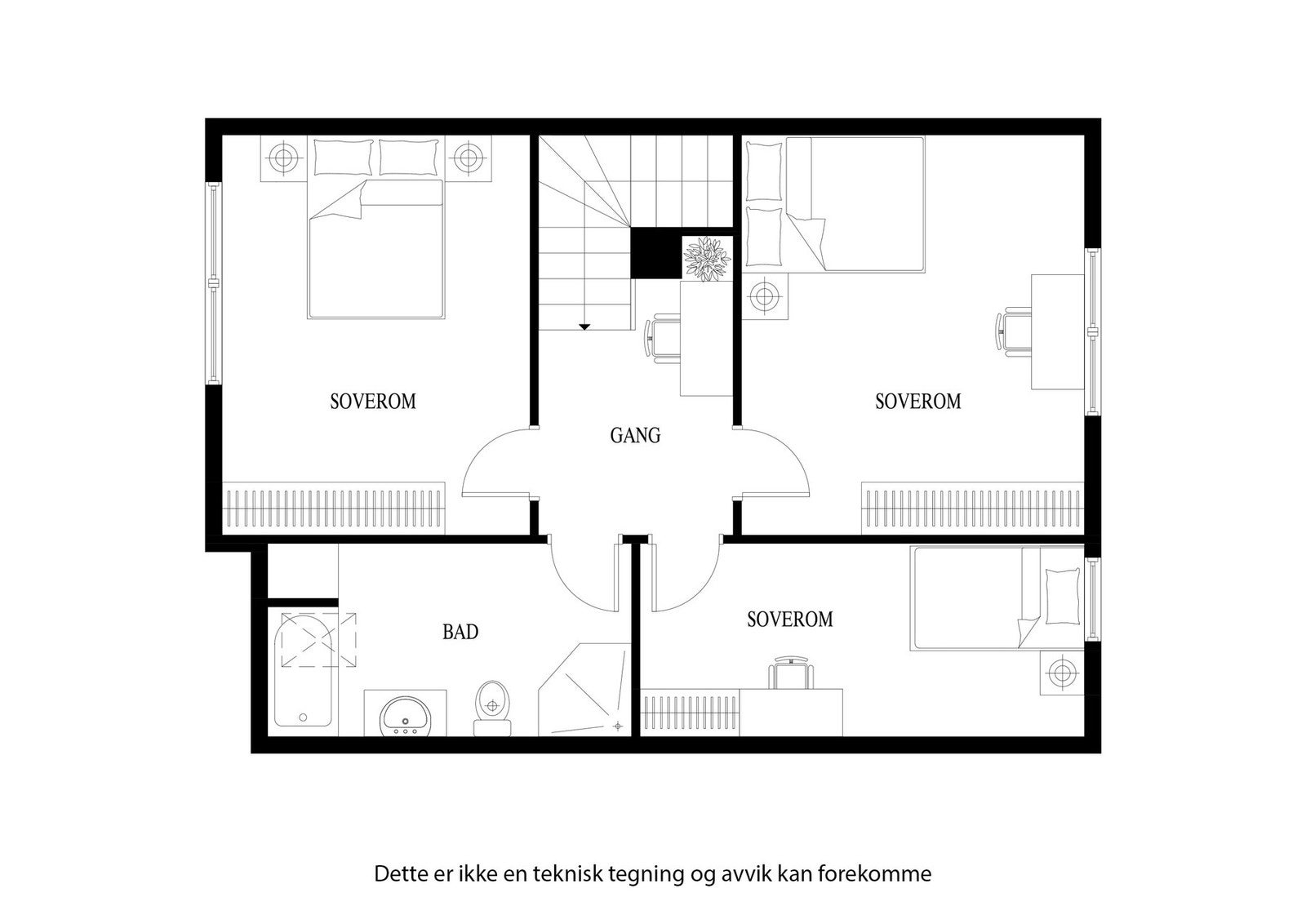 Planløsning for toppetasjen Galleribilde