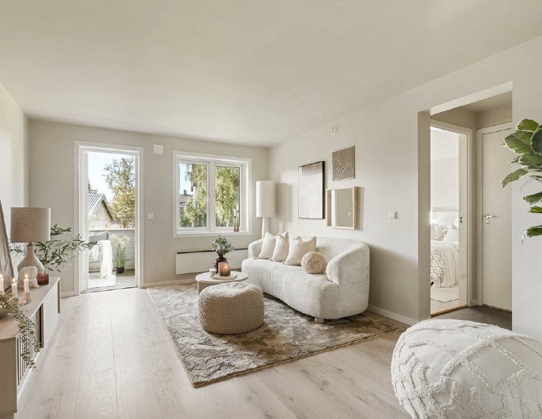 Stue med utgang til balkong Galleribilde