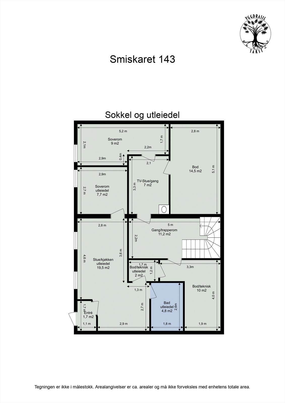 Plantegning - Sokkel / Utleie Galleribilde