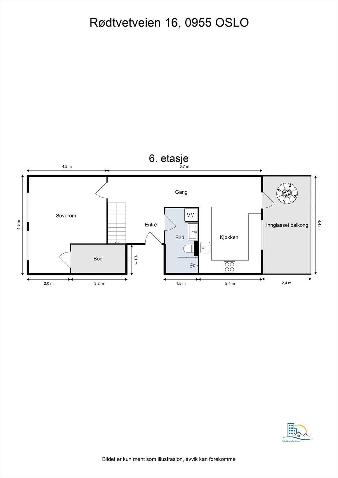 Plantegning 6. etasje. Galleribilde