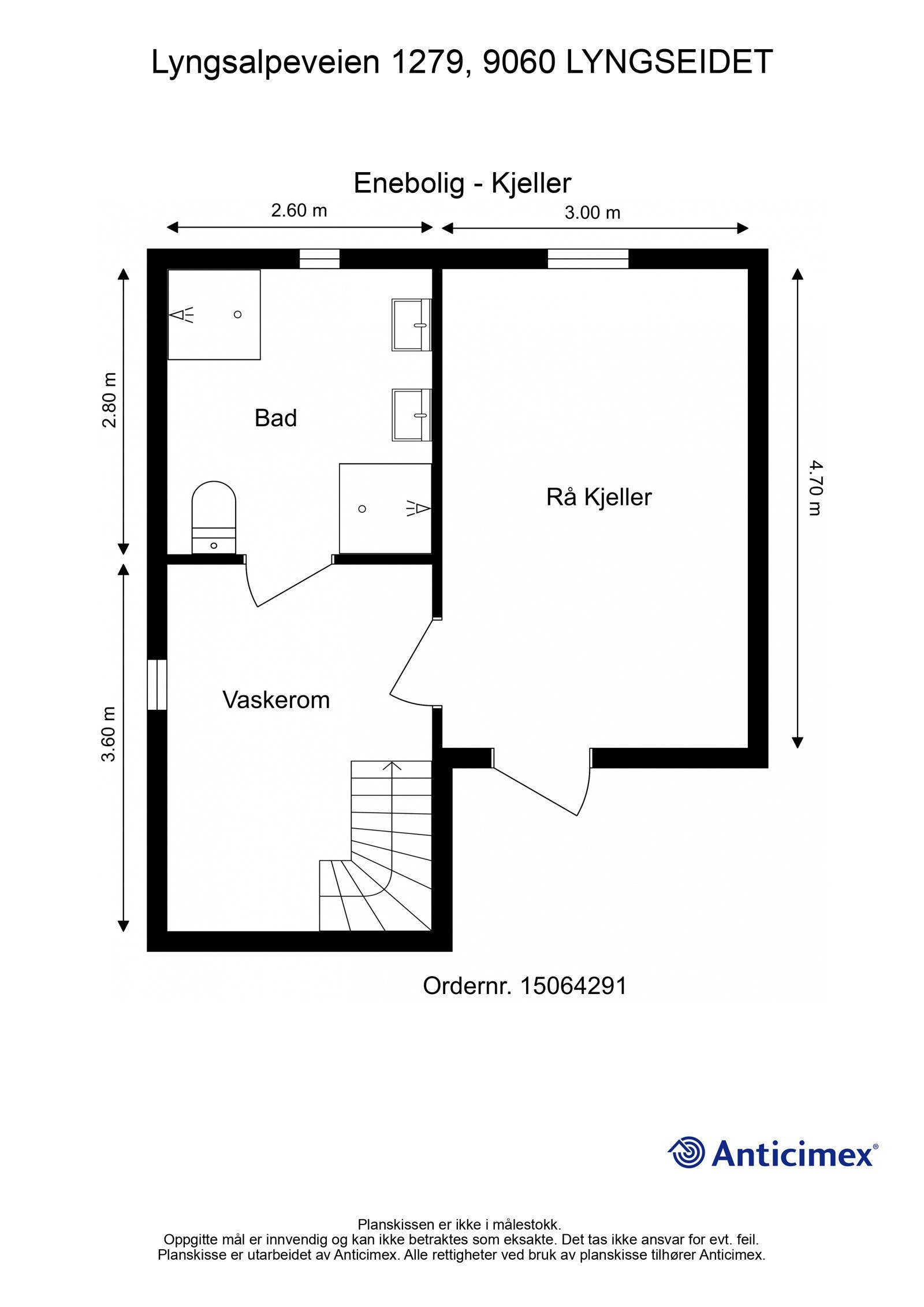 Plantegning kjeller. Galleribilde