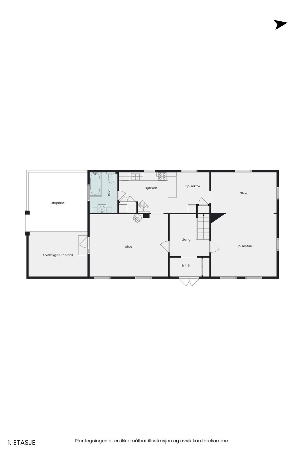 Plantegning 1. etasje Galleribilde