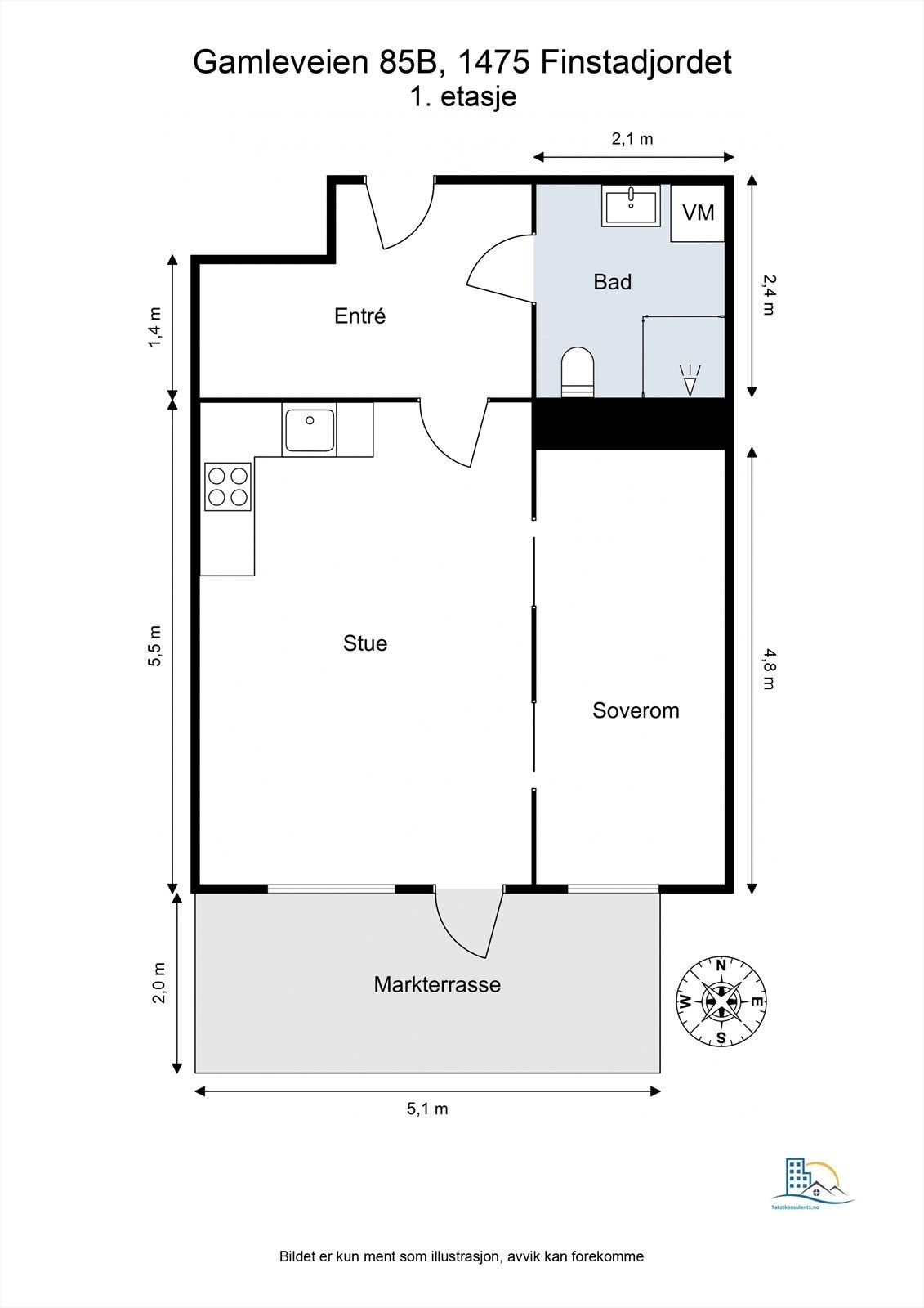 Leiligheten har en arealeffektiv planløsning med god størrelse på alle rom. Galleribilde