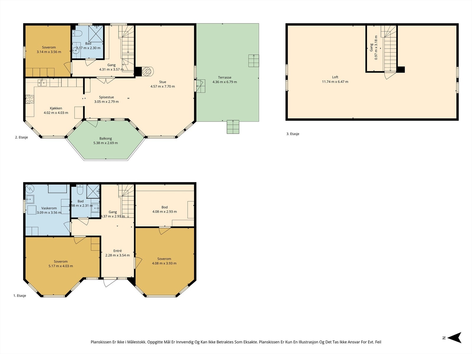 Plantegning alle plan Galleribilde