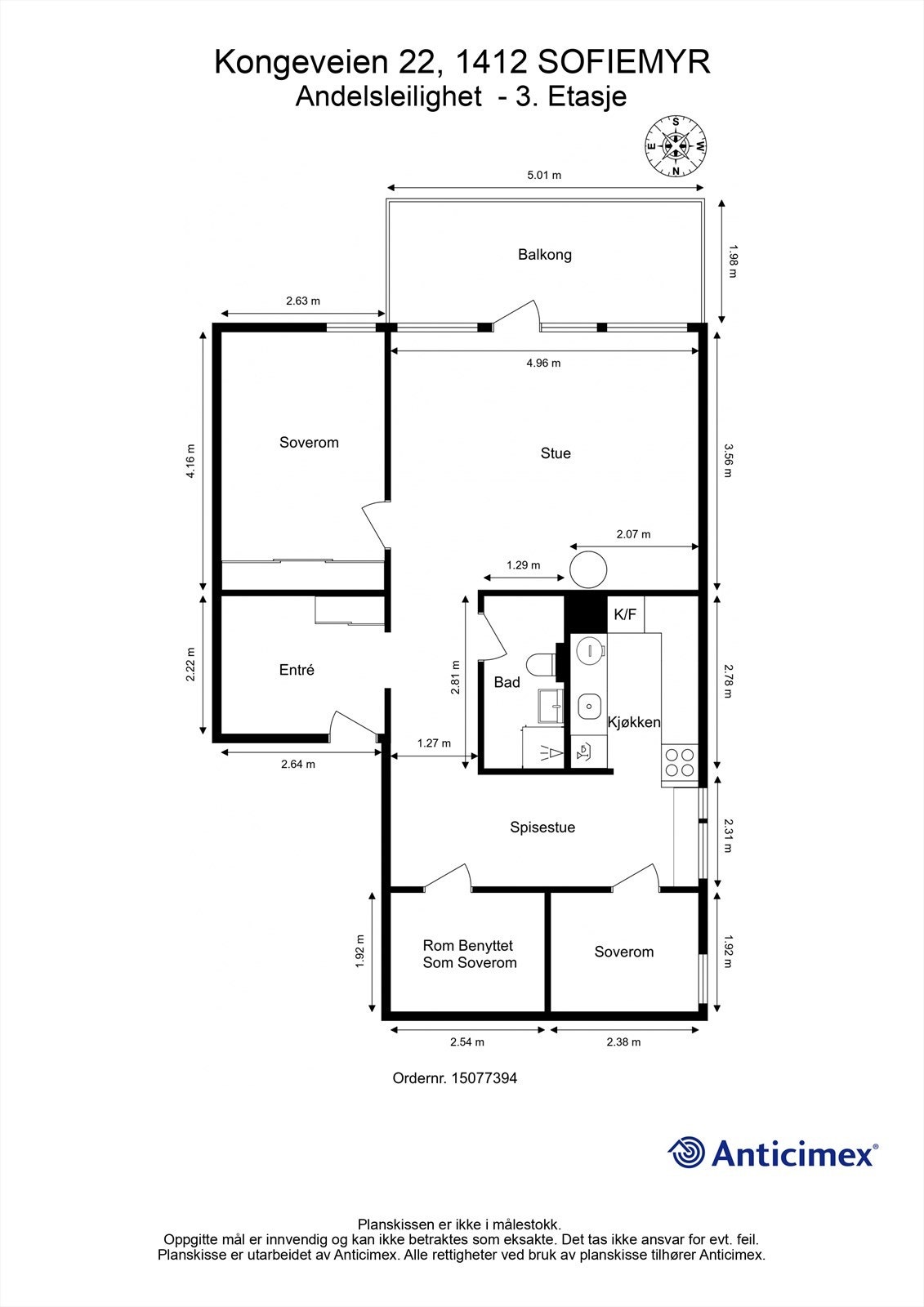 Plantegning 3. etasje Galleribilde