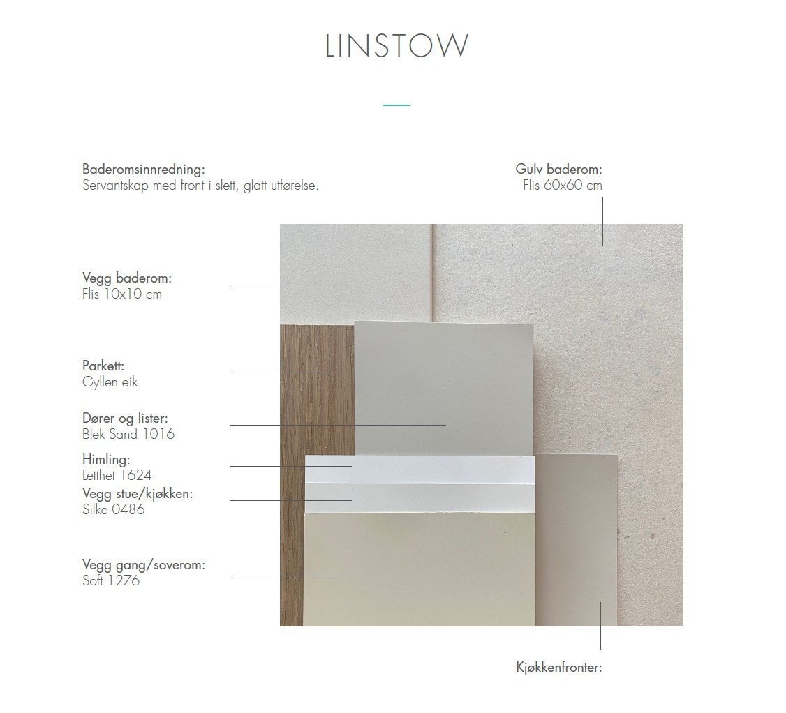 Boligen leveres med det delikate interiørkonseptet "Linstow". Galleribilde