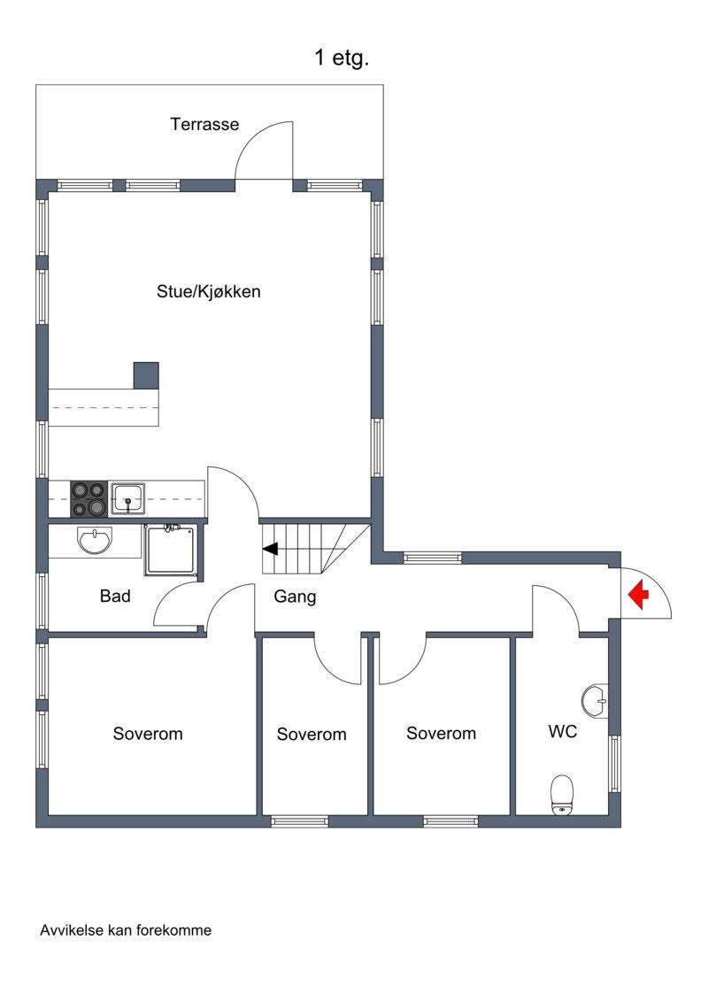 Plantegning 1 etasje. Galleribilde